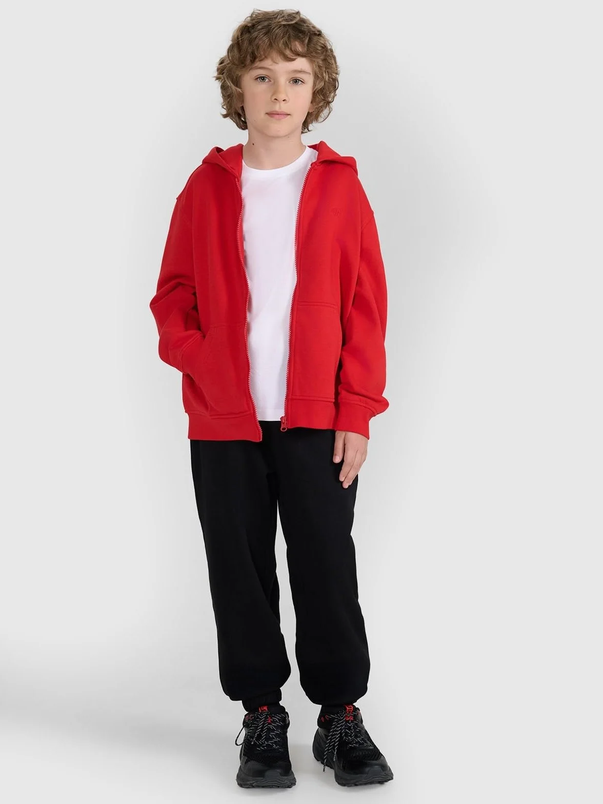 4F Bluza dresowa rozpinana z kapturem chłopięca