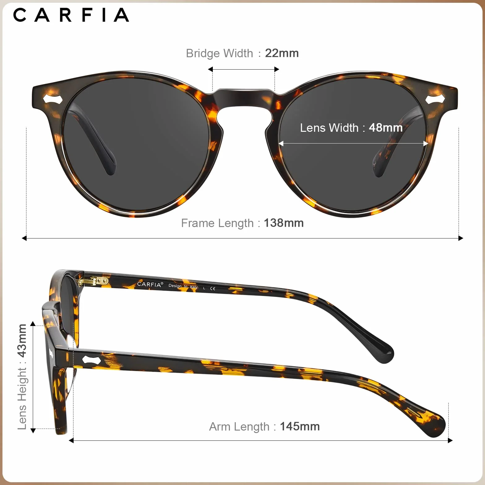 CARFIA Damskie okulary przeciwsłoneczne w stylu retro, polaryzacyjne, UV 400, do jazdy samochodem, wędkowania, podróży, oprawki z acetatu