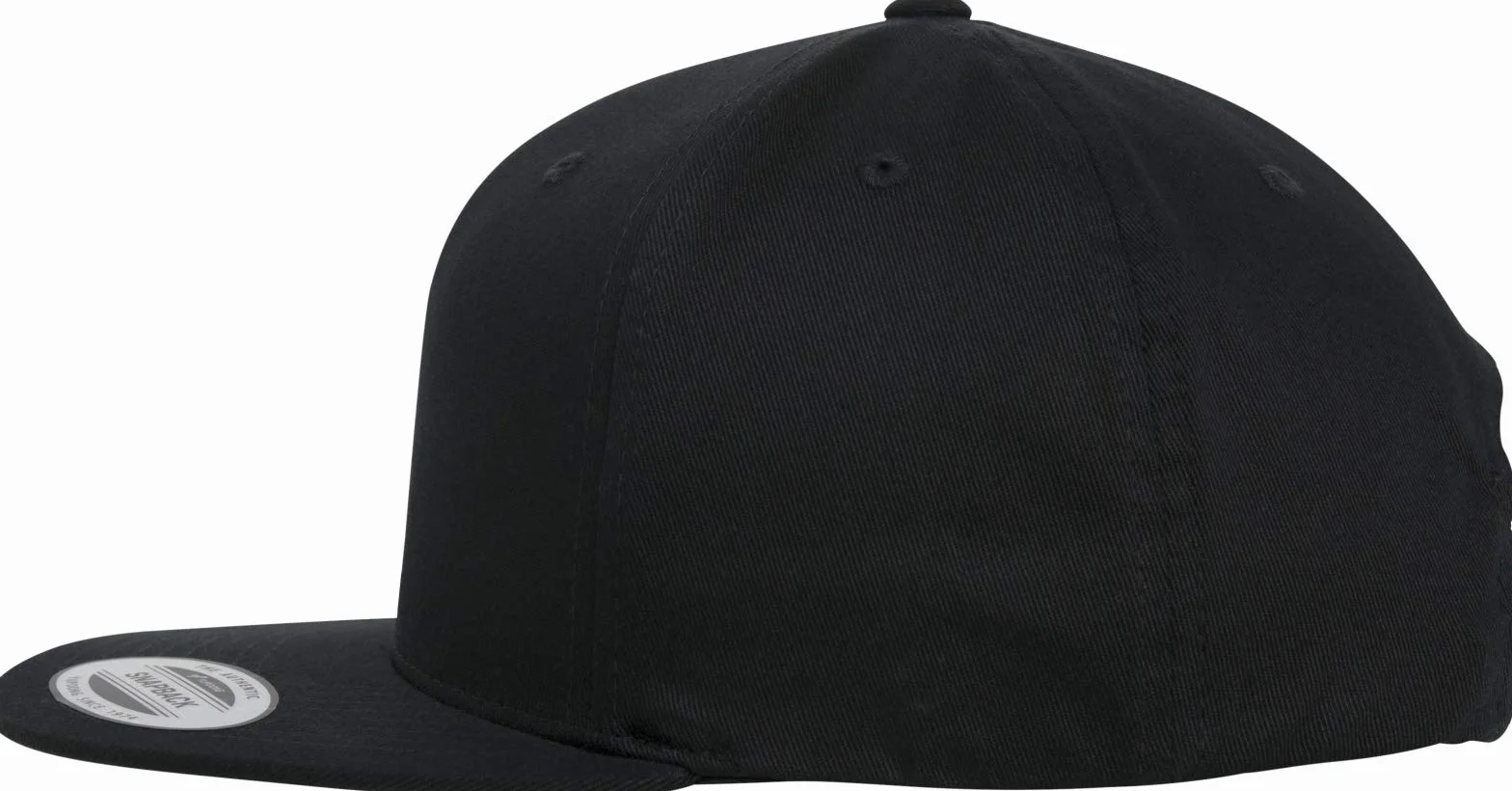 Yupoong Flexfit czapka z daszkiem unisex z organicznej bawełny z prostym daszkiem, organiczna bawełniana czapka baseballowa, regulowany rozmiar, rozmiar uniwersalny, jeden rozmiar, czarny, Rozmiar