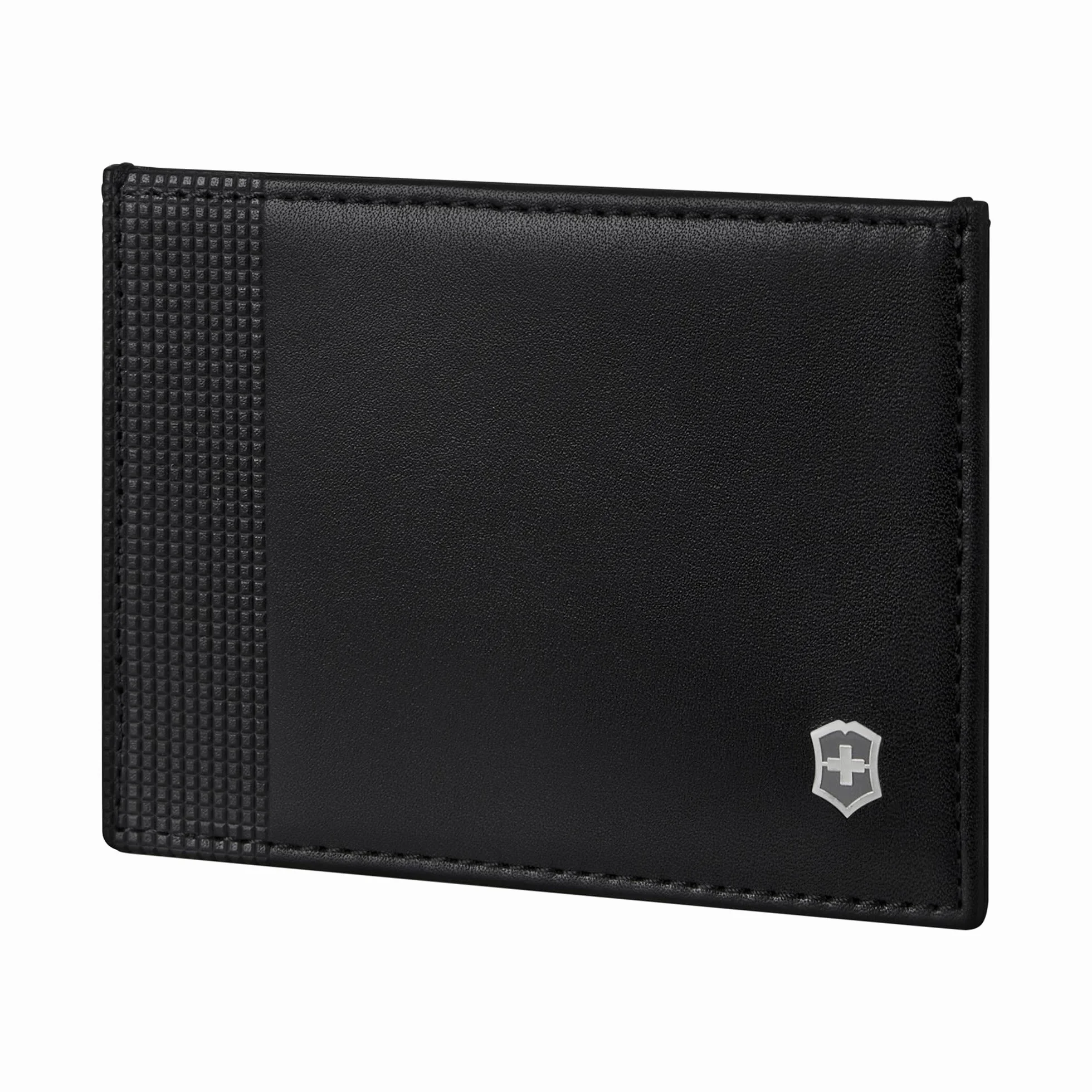 Victorinox Altius Alox Slim Wallet, skórzany portfel z ochroną RFID, dla kobiet i mężczyzn, portfel z przegródkami na karty, Czarny, Card Case, Etui na karty