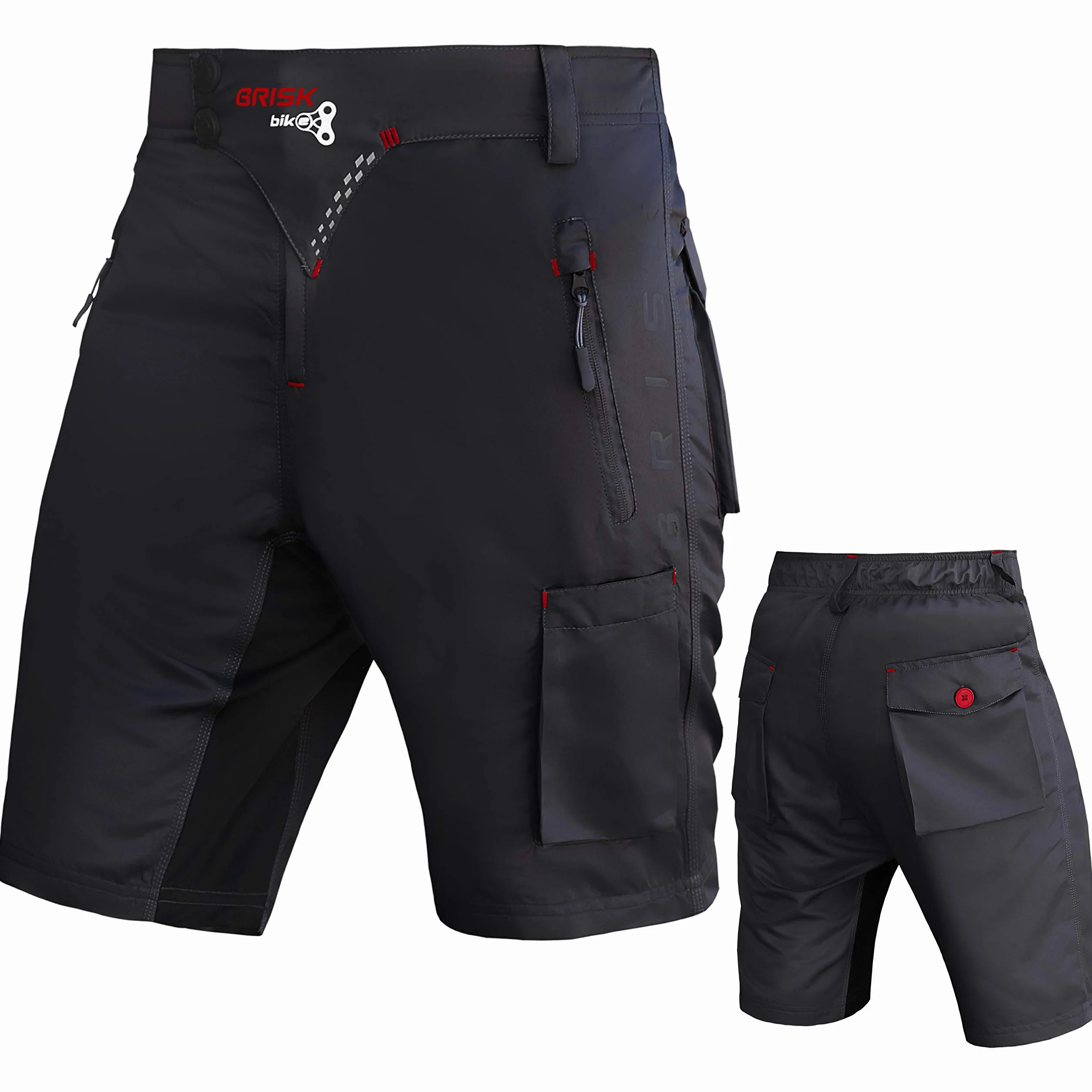 Męskie spodenki kolarskie Brisk Bikini Wyściełane Luźny Krój Lekkie Spodenki MTB Męskie