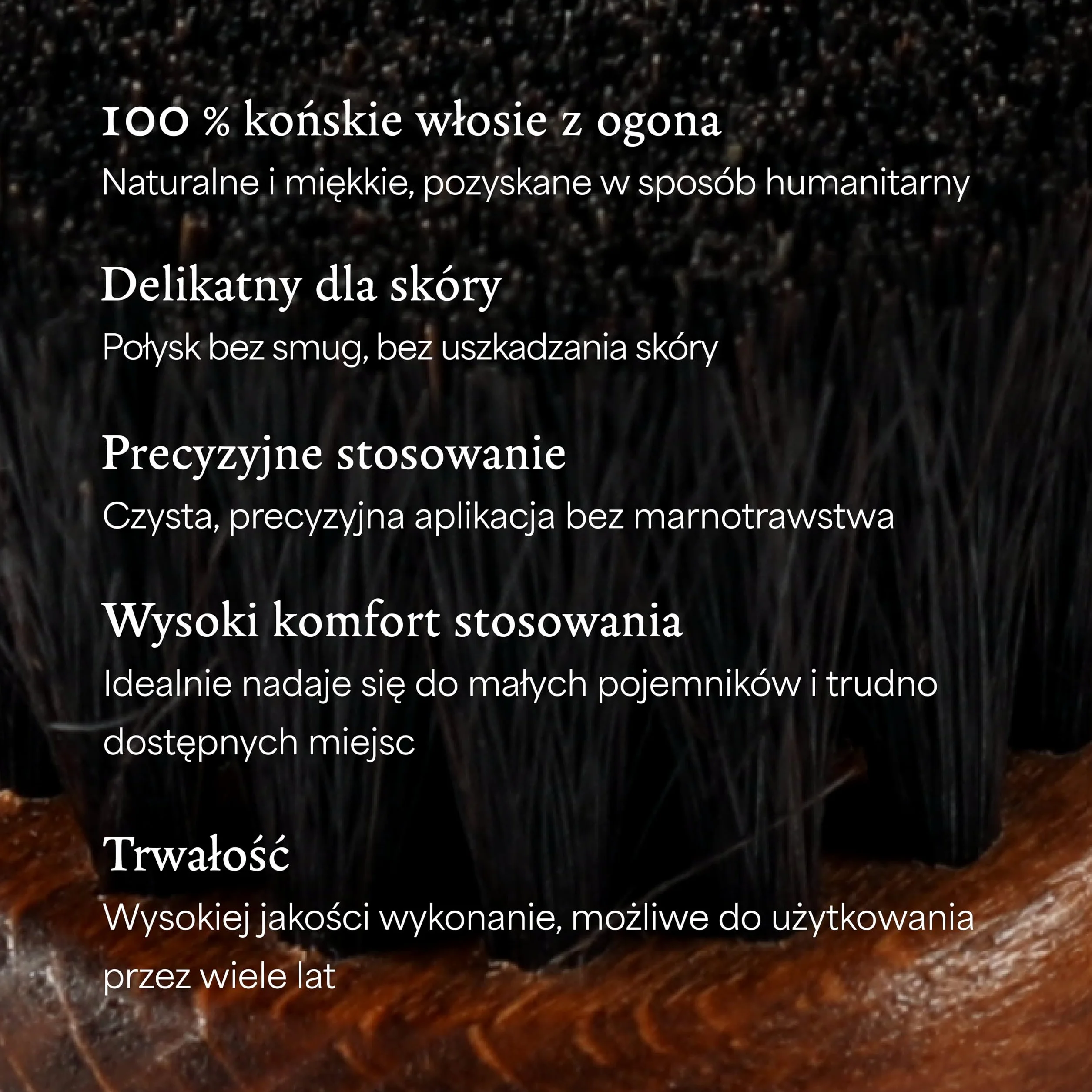 Langer & Messmer Pędzel do nakładania pasty do butów z drobnego włosia końskiego - Pędzel do profesjonalnej pielęgnacji butów - Pojedynczy ciemny