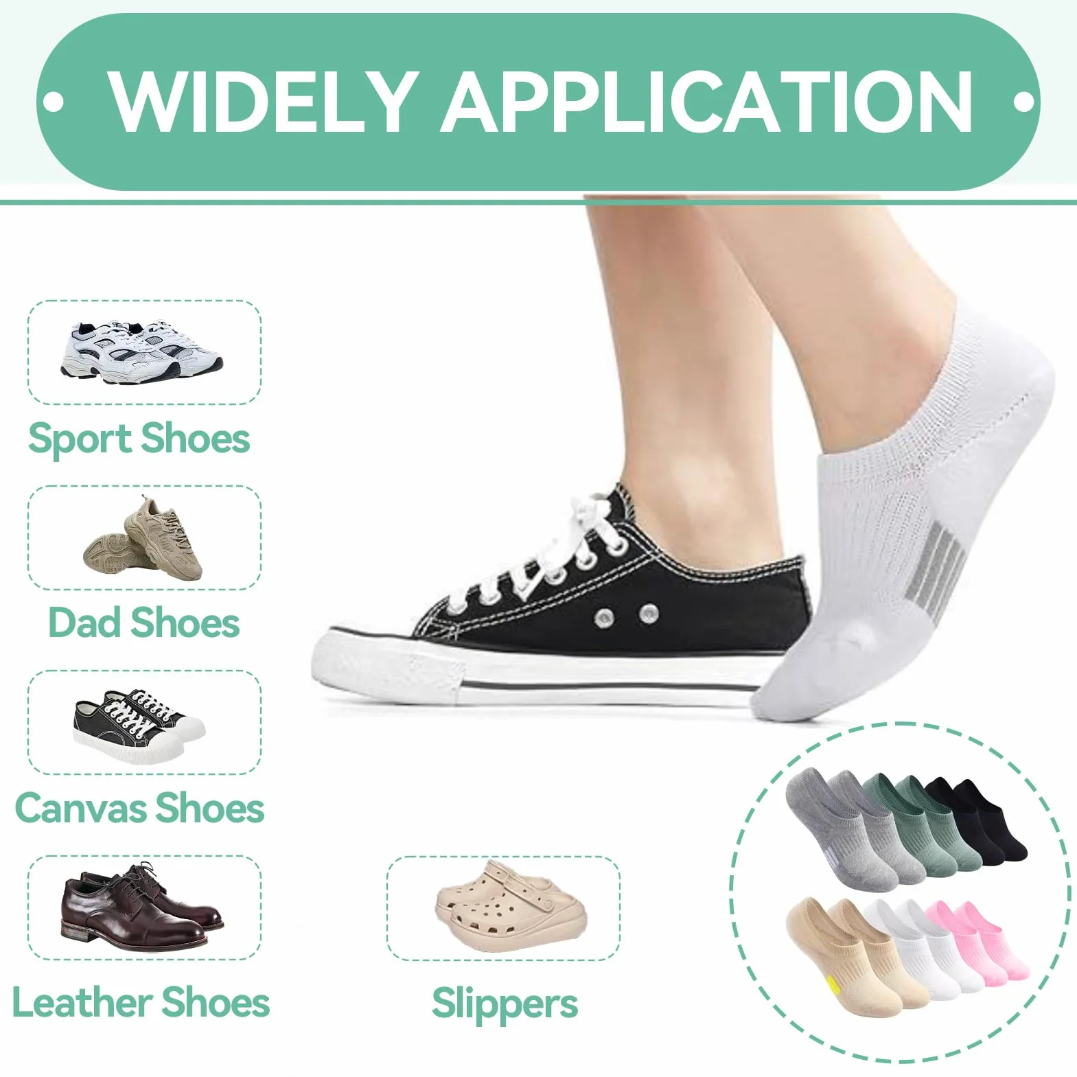 6 par skarpet damskich do sneakersów, 35-38 39-42, skarpety do biegania, niewidoczne, antypoślizgowe, silikonowe, krótkie, niewidoczne, oddychające, bawełniane, sportowe, prezenty dla kobiet, białe