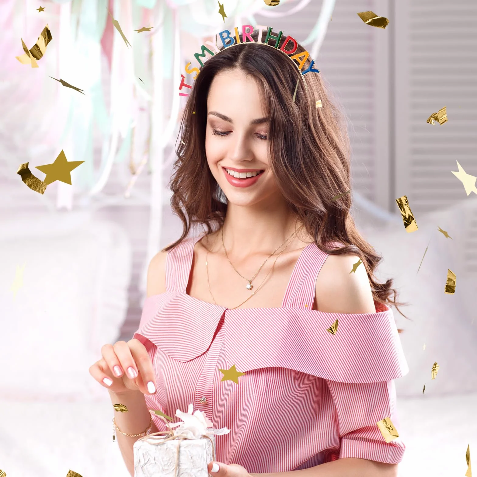 Giantree Urodzinowe opaski na głowę dla kobiet dziewcząt, 'It's My Birthday' korony błyszczące kryształ górski opaska do włosów z okazji urodzin akcesoria dla kobiet uroczystości urodziny przyjęcie