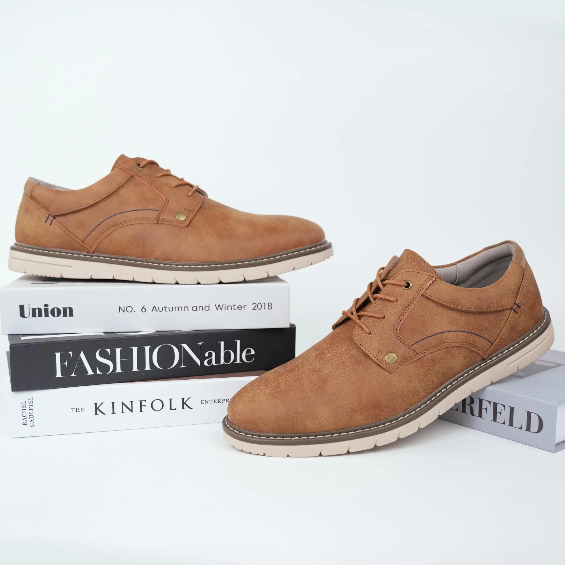 Hawkwell Eleganckie Sneakersy Męskie Typu Oxford – Wygodne Półbuty Biznesowe Casual, Duże Rozmiary (45-52)