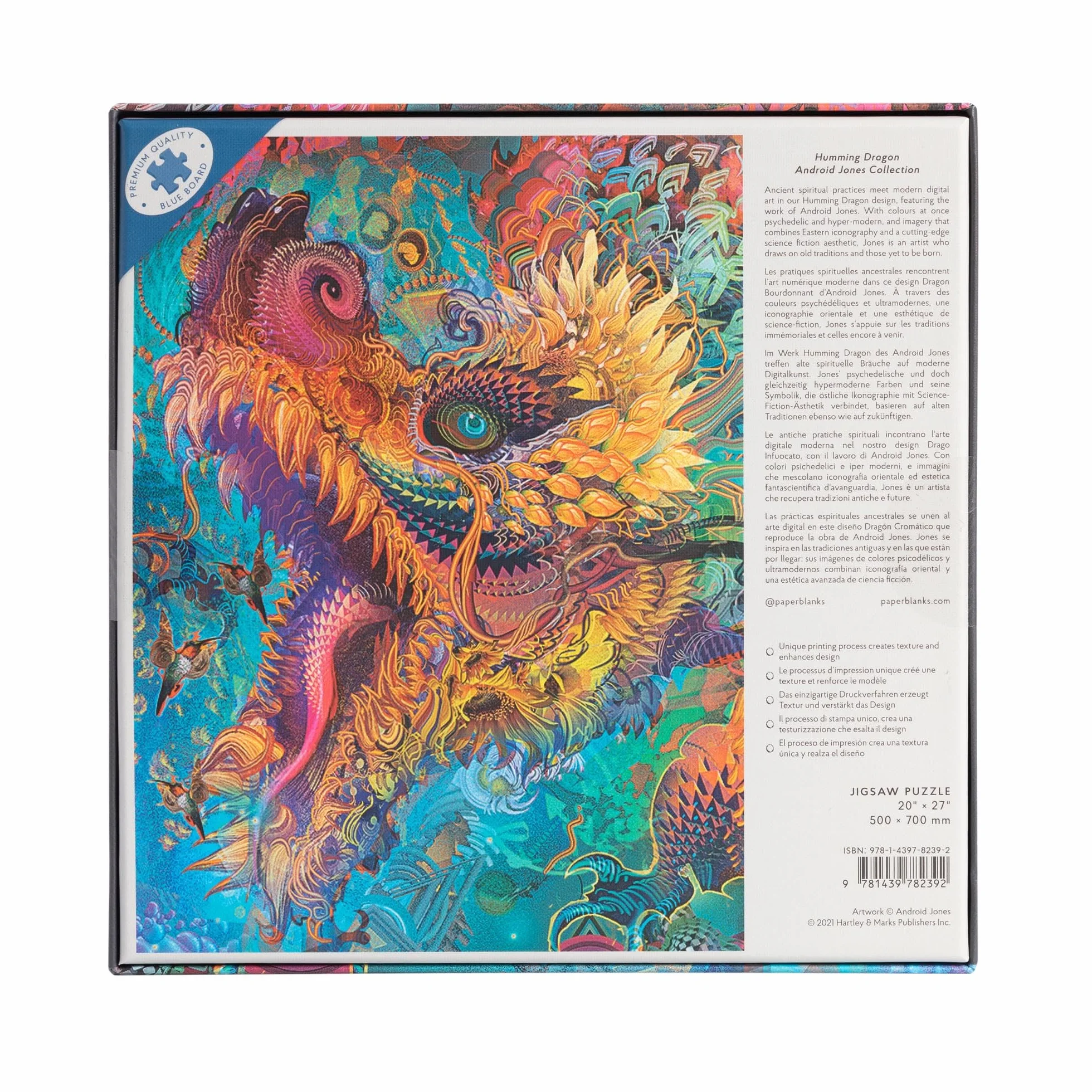 Puzzle Paperblanks Dragon Bourdonnant 1 000 pièces: 1000 pieces. Finished puzzle 500x700mm, Boxed 195x195x50mm.