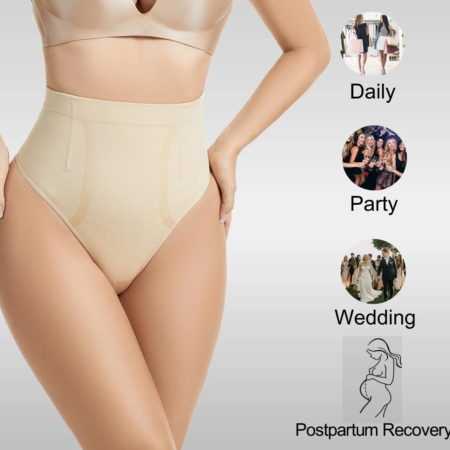KSKshape Bielizna modelująca brzuch stringi dla kobiet wyszczuplające stringi bezszwowe bielizna modelująca sylwetkę