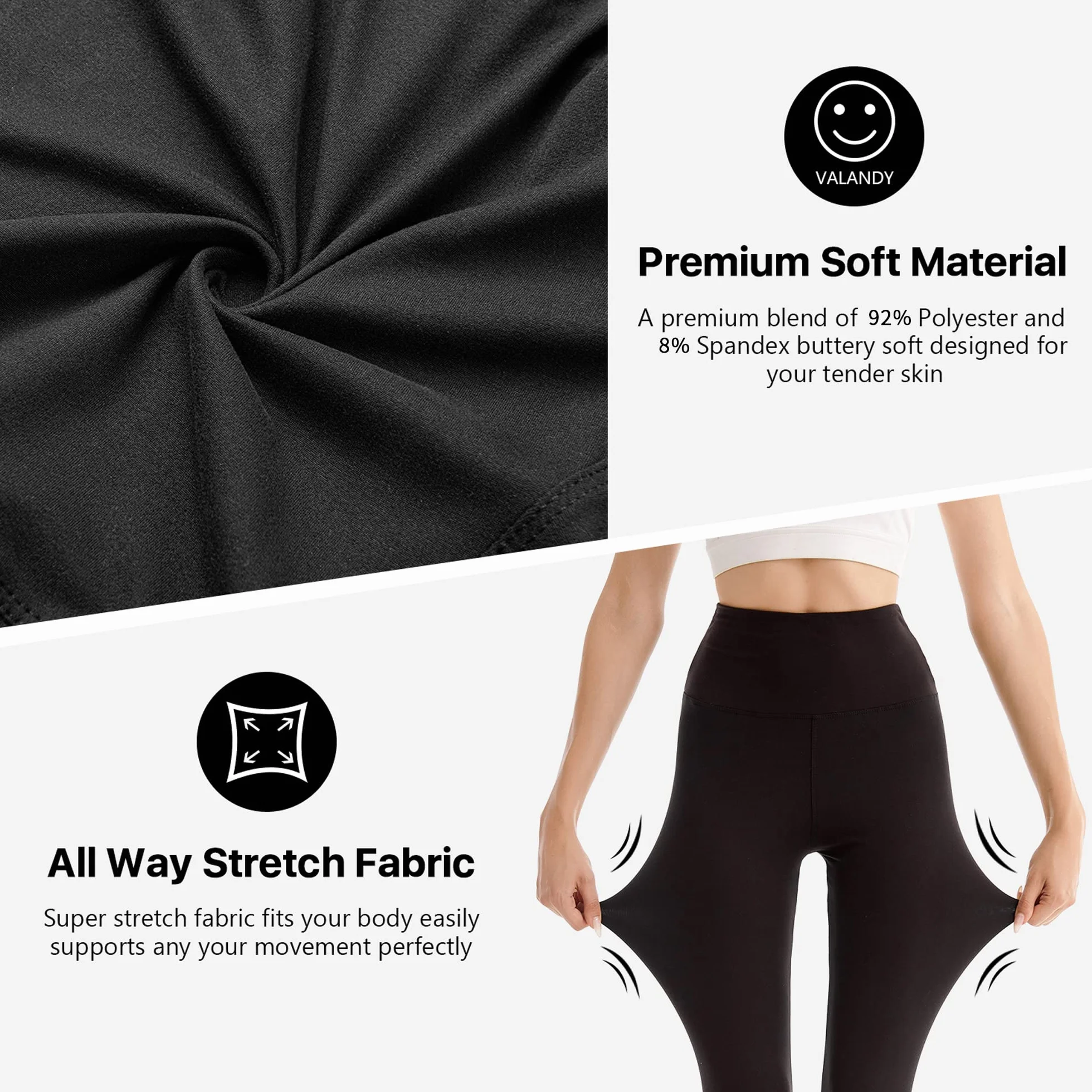SINOPHANT 2-pak legginsów damskich z wysokim stanem – legginsy sportowe, elastyczne, do jogi, nieprzejrzyste, do fitnessu, na siłownię, jogę, L-XL