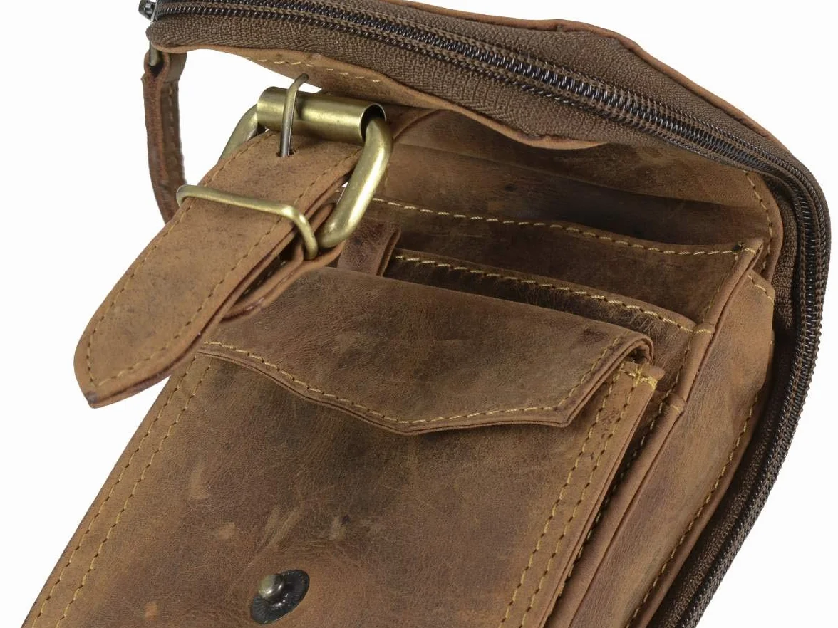 Greenburry Vintage saszetka na pasek ze skóry 10 cm