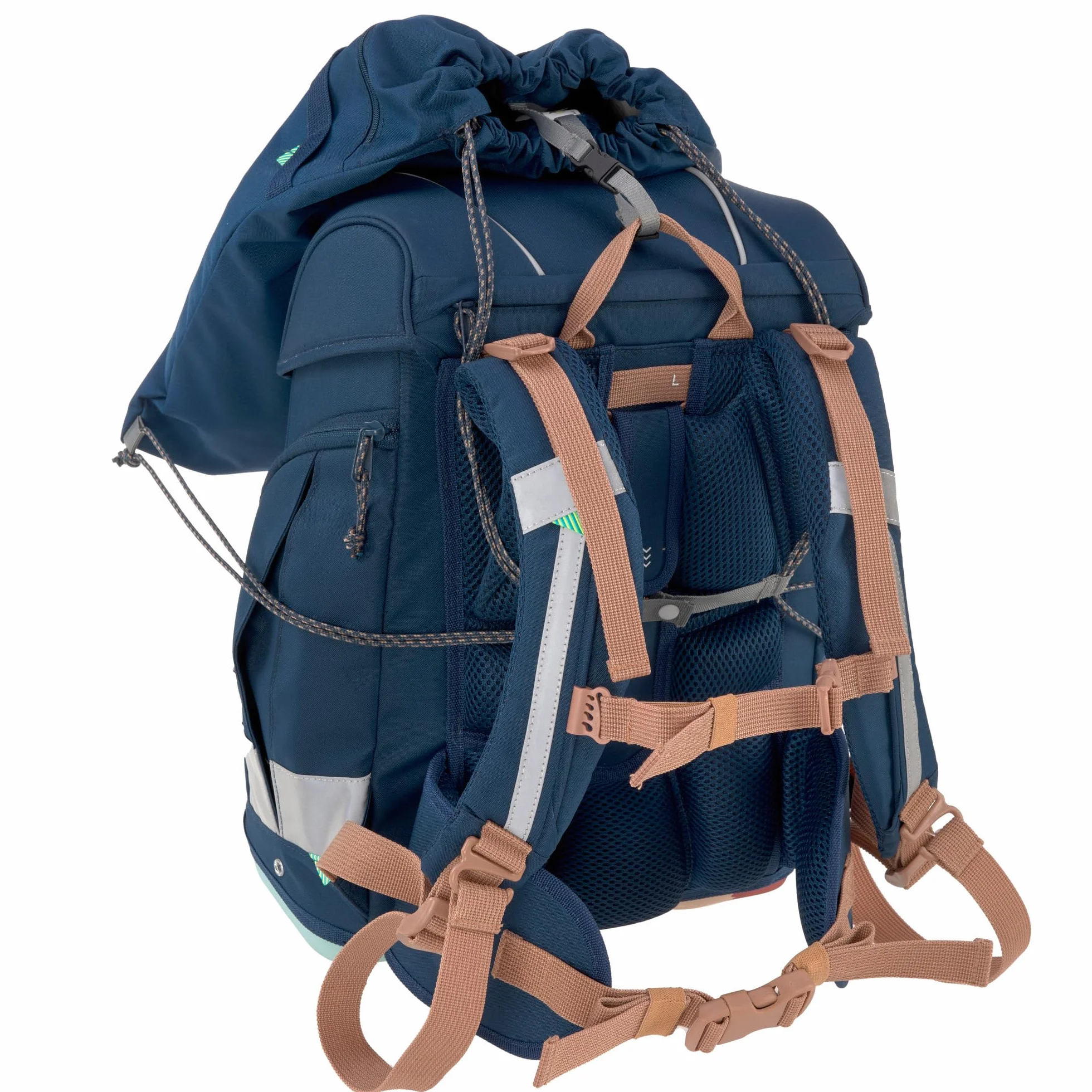 LÄSSIG 7-częściowy zestaw z tornistrem dla dzieci/School Set Boxy Unique navy, grantowy, Einheitsgröße, Casual