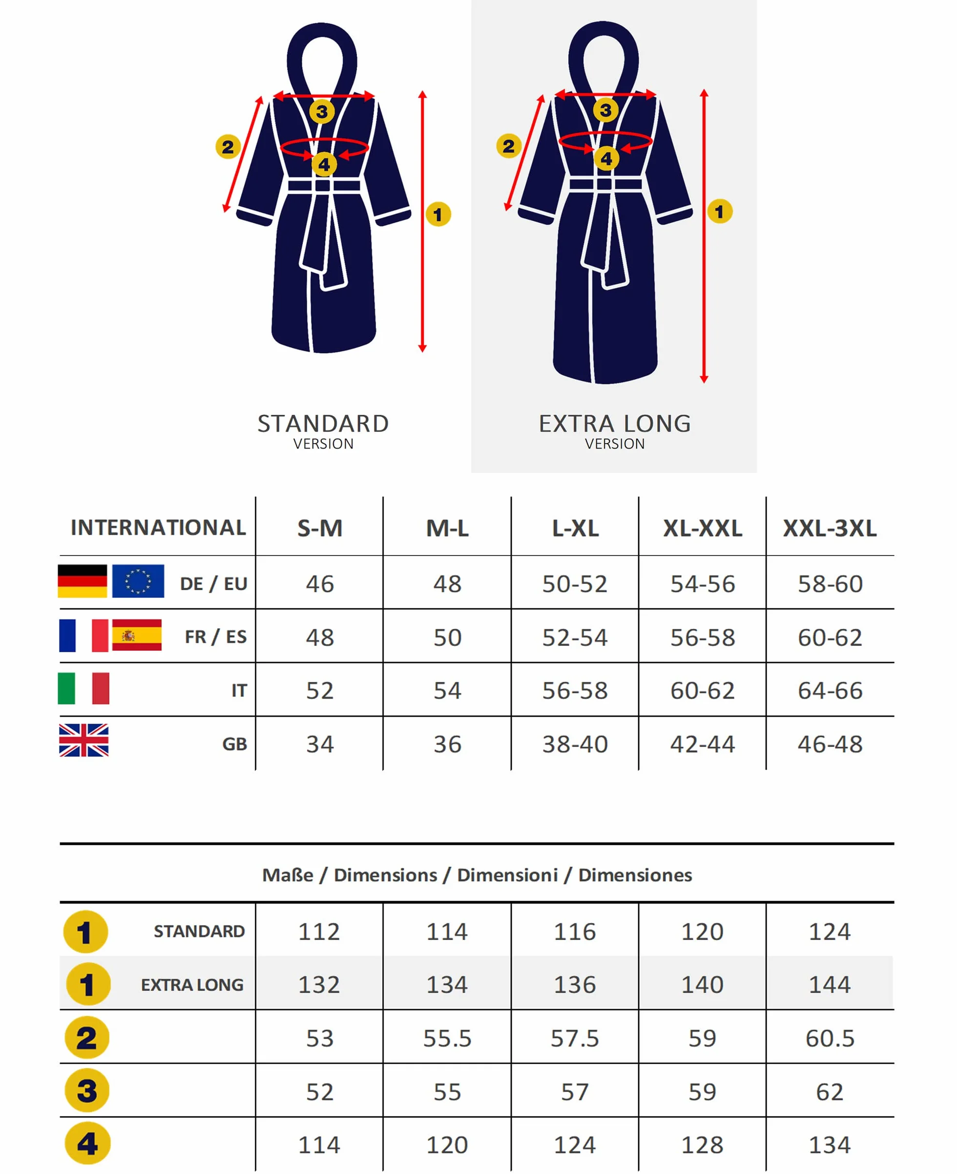 Męski szlafrok z kapturem | ekstra długi | frotte z 100% bawełny | Z certyfikatem OEKO-TEX®