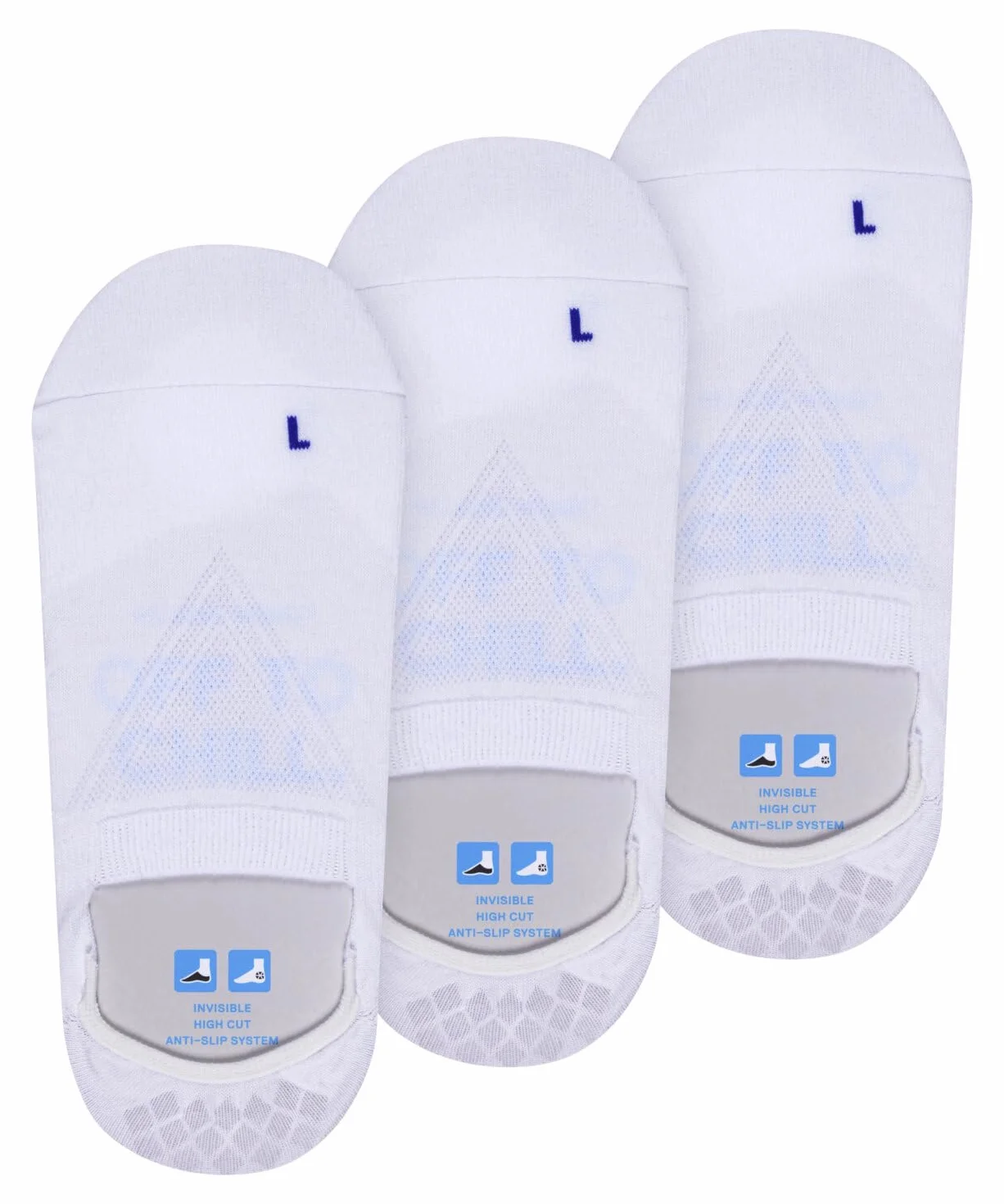 FALKE Uniseks Stopki Cool Kick Invisible Multipack U In Oddychający I Szybkoschnący niewidoczne jednokolorowe 3 Pak, Biały White 2000, 44-45