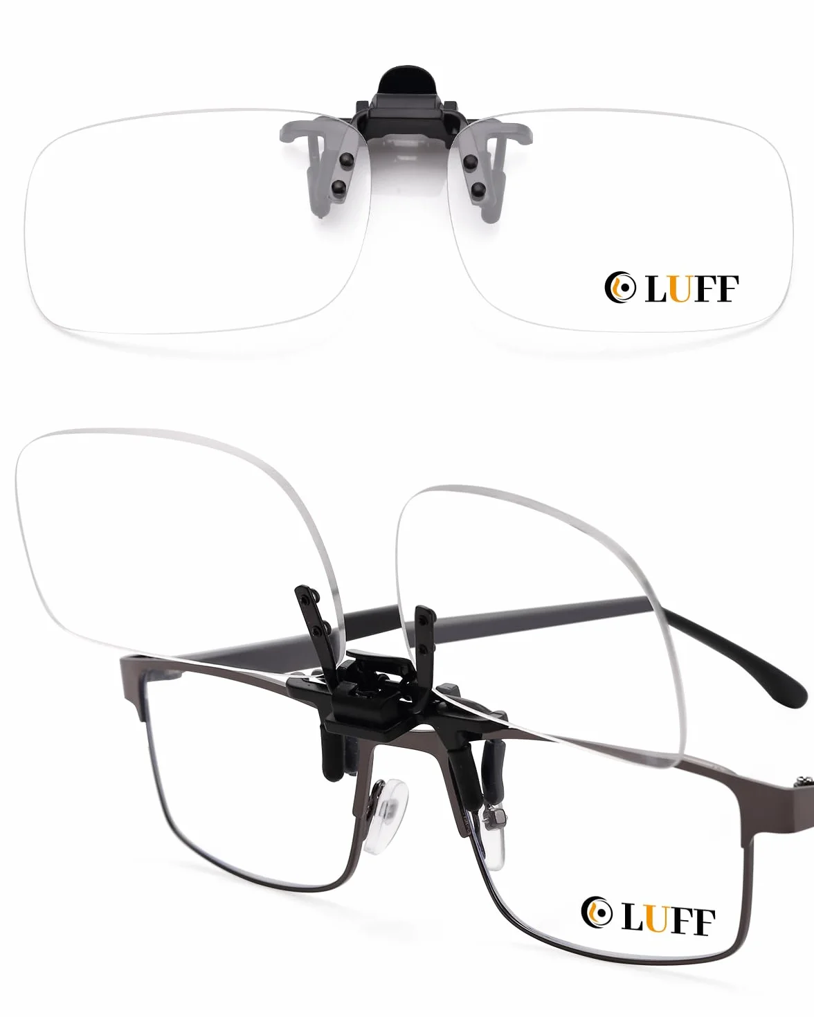 LUFF Clip On Okulary do czytania i Flip Up -Niebieskie światło blokujące okulary powiększające, okulary powiększające czytniki dla mężczyzn i kobiet