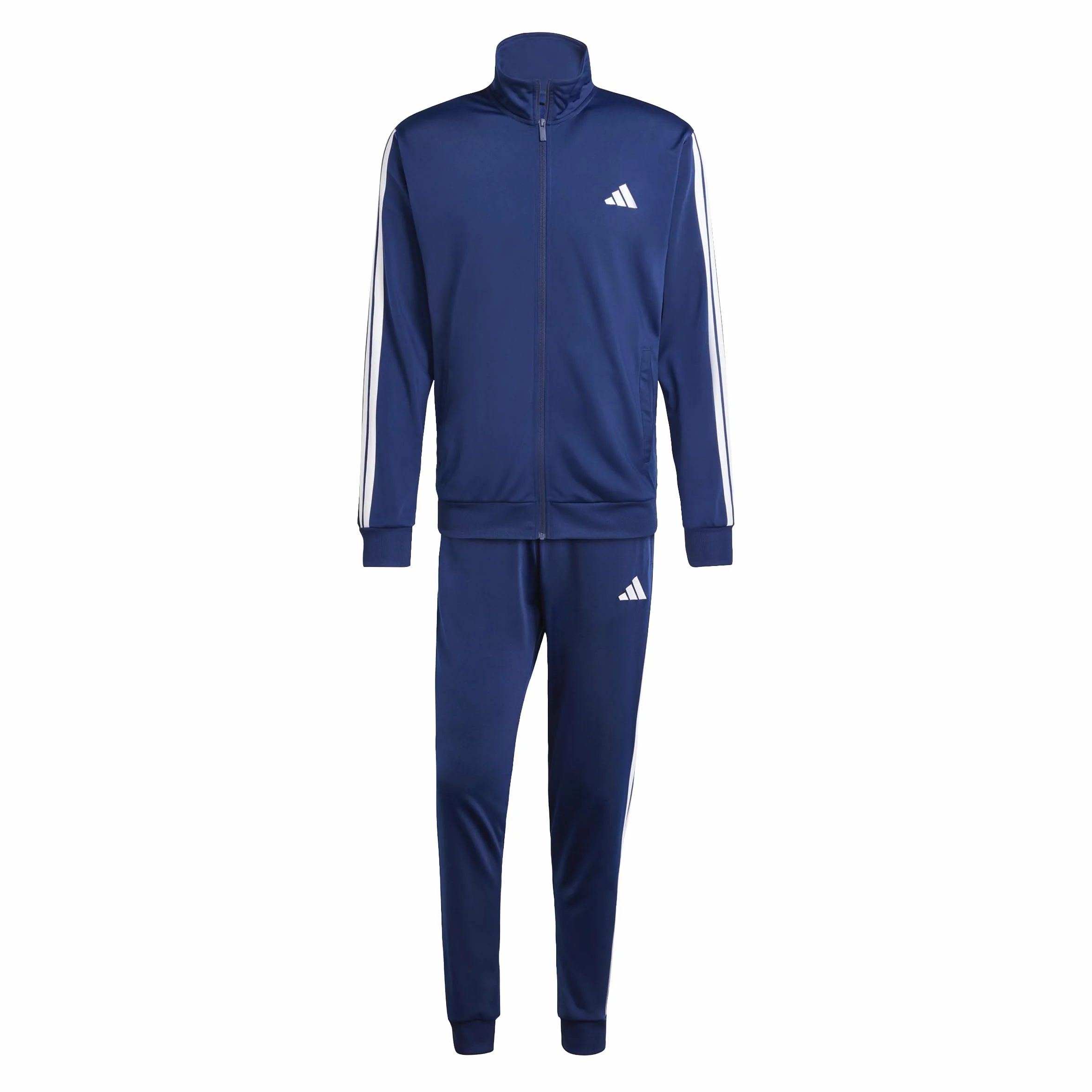 adidas Mężczyźni SPORTSWEAR BASIC 3 STRIPES TRICOT TRACKSUIT, Dark Blue, M