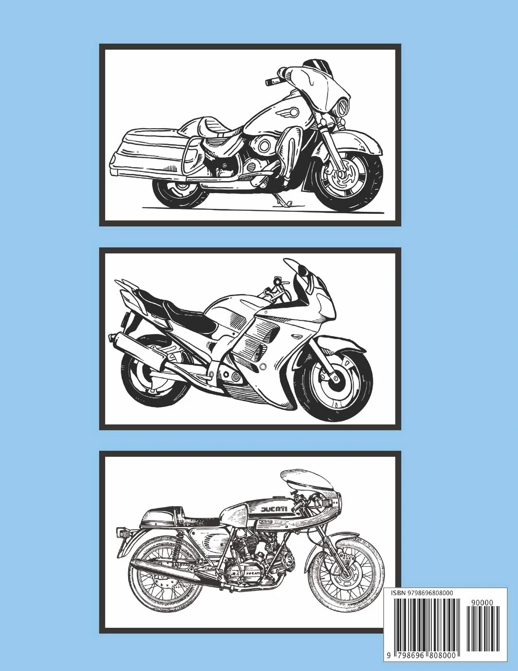 Motorcycle Coloring Book: Classic Retro & Sport Designs for Teens, Boys & Adults