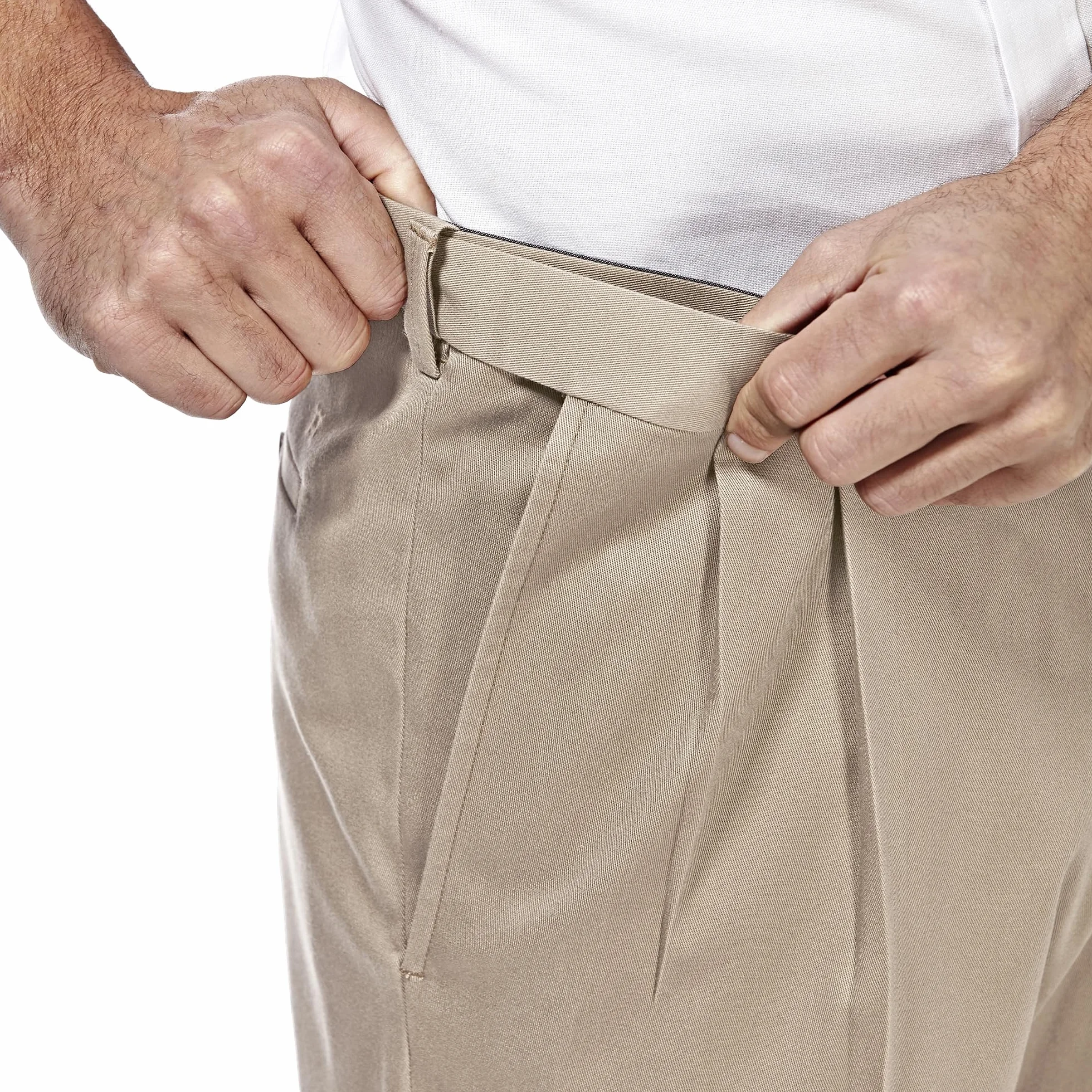 Haggar Iron Free Khaki Classic Fit Flat Expandable Casual Pant - Spodnie męski