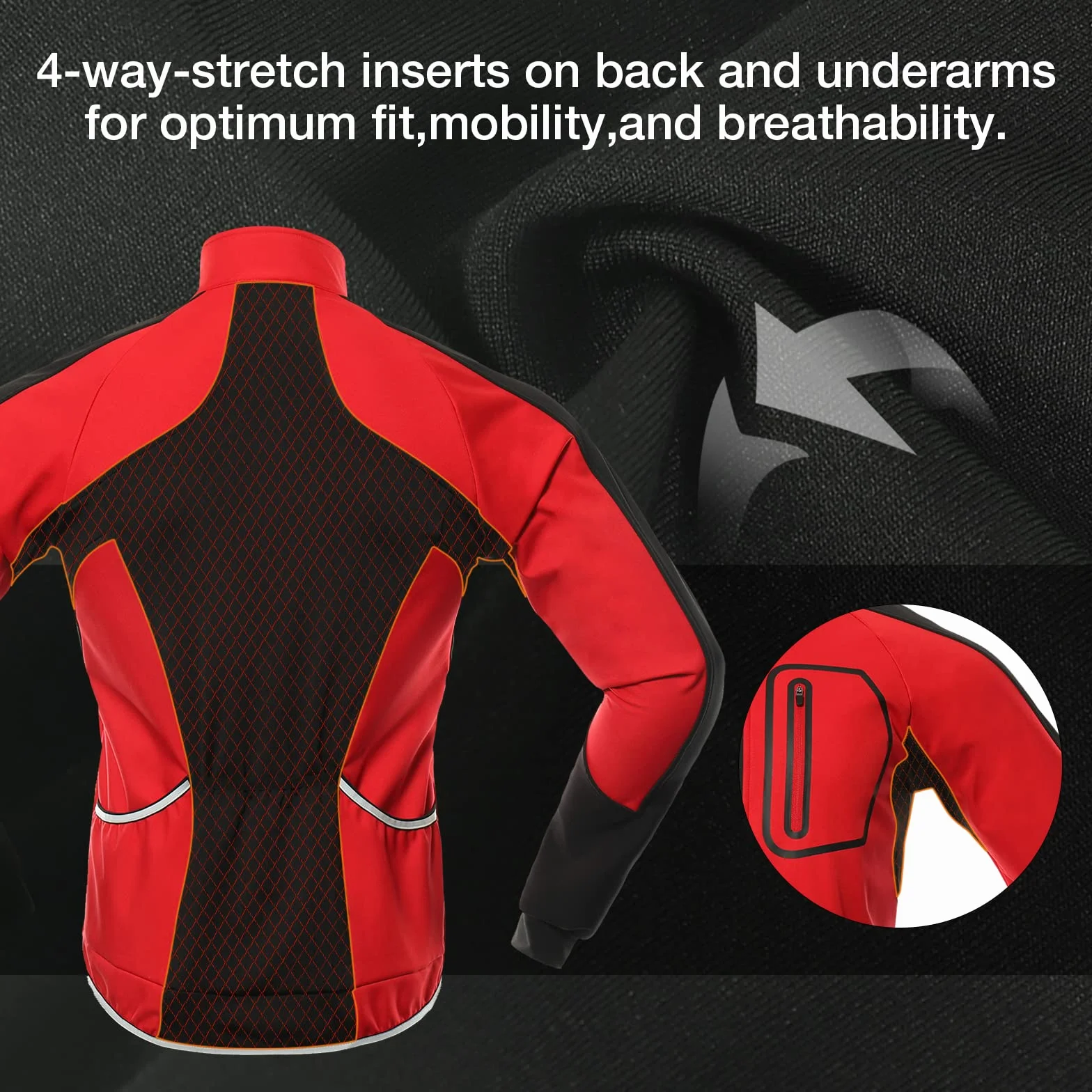 BERGRISAR Męska kurtka rowerowa, zimowa, softshell, polarowa, kurtka rowerowa, termiczna wiatrówka do biegania BG011