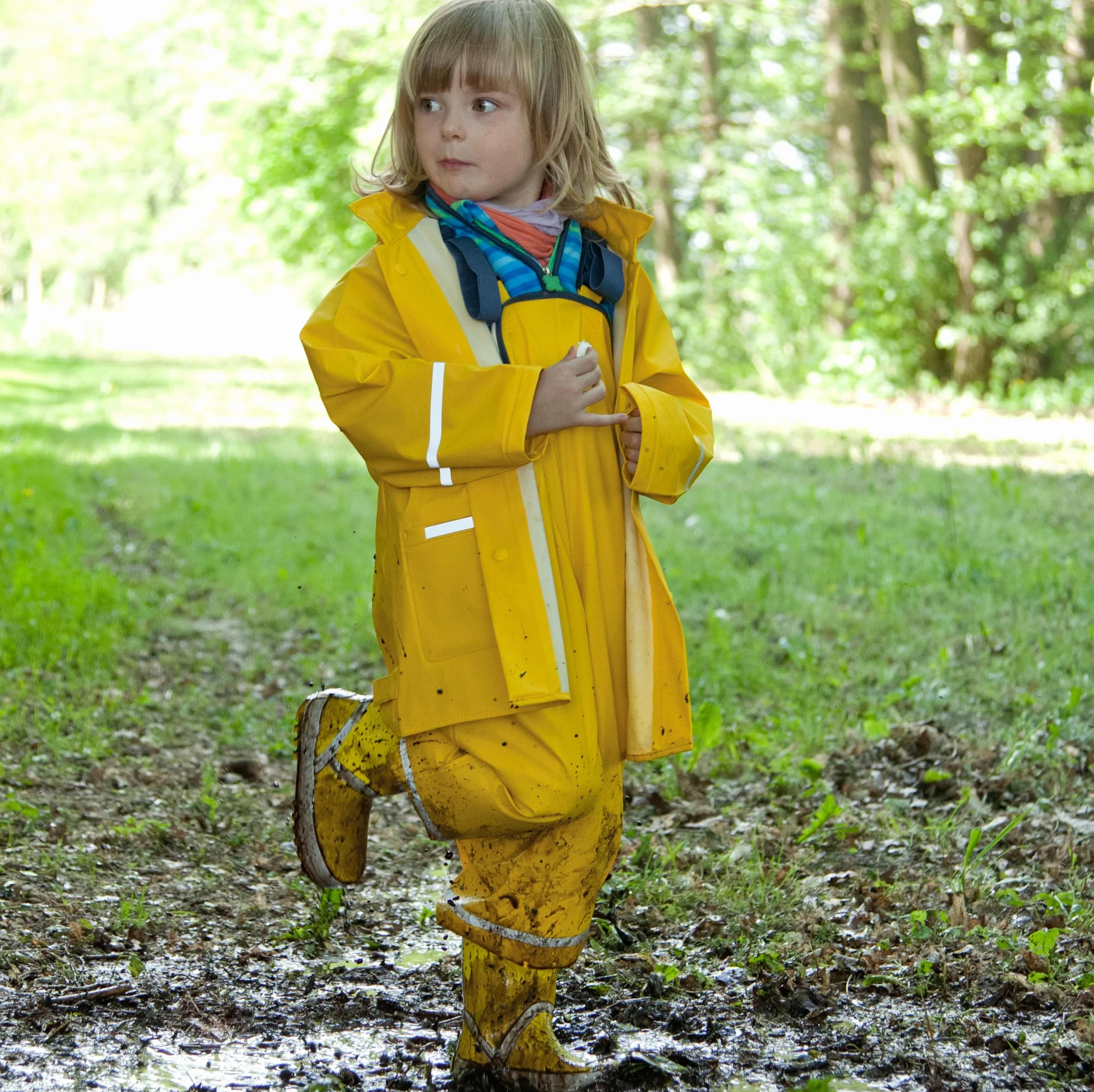 Playshoes Uniseks - Dzieci Basic Kurtka Przeciwdeszczowa, Żółty, 128 cm