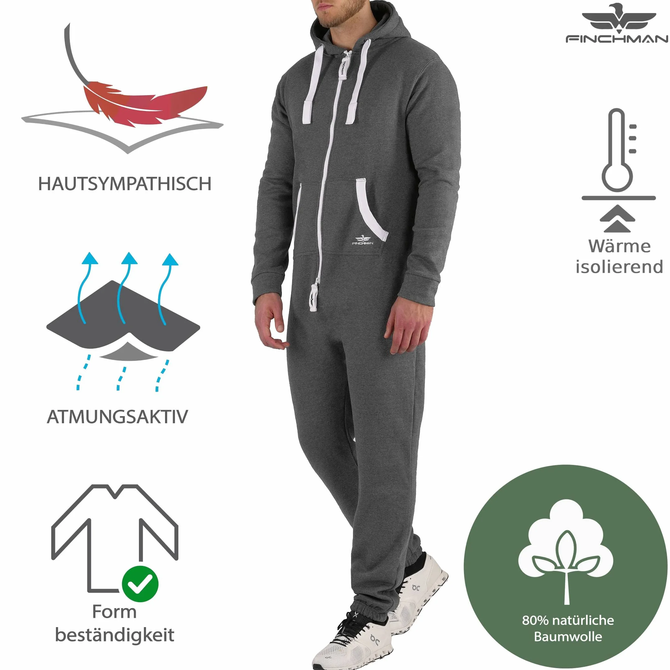 Finchman FMJ18 Męski kombinezon do joggingu, dres treningowy, kombinezon domowy, ciepły zimowy