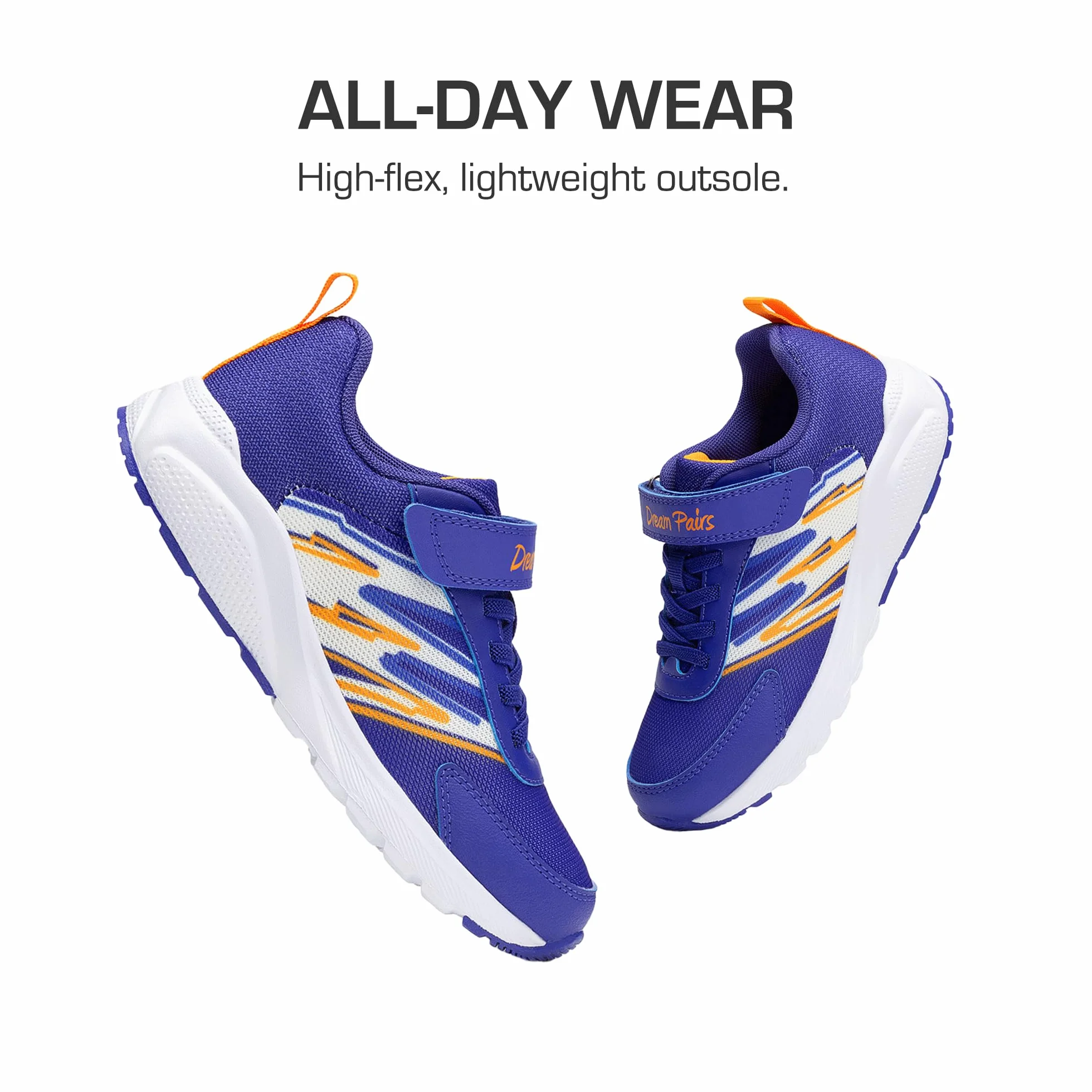 DREAM PAIRS Unisex Buty sportowe dla chłopców i dziewcząt z rzepem, tenisówki dla dzieci, obuwie sportowe, oddychające buty do biegania