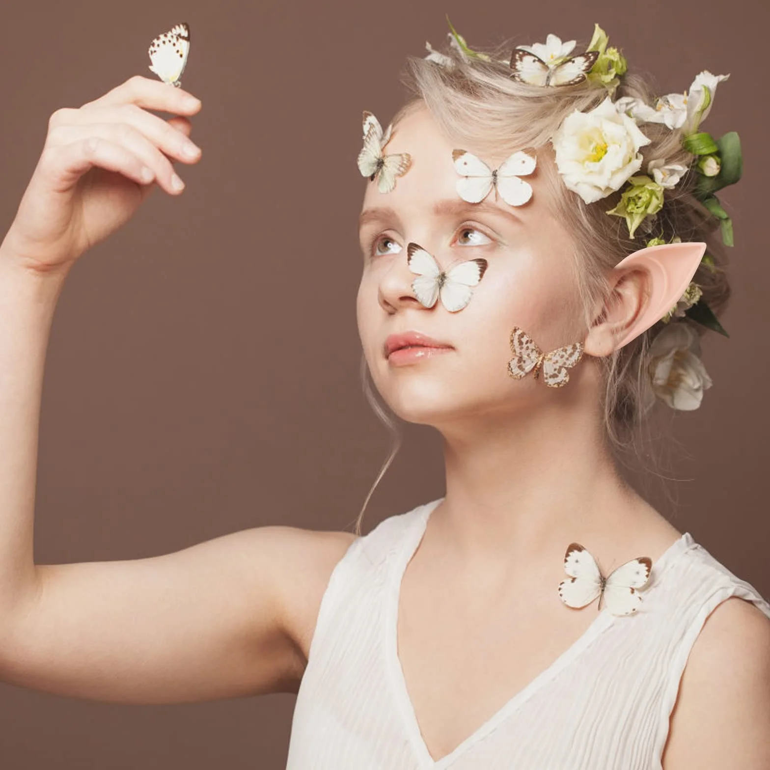 Cobee Cosplay Wróżka Pixie - elfie uszy, 3 pary wróżek, uszy kobola, na imprezę, do kostiumu, akcesoria na Halloween, Boże Narodzenie, przyjęcie okolicznościowe (kolor jasnoróżowy)