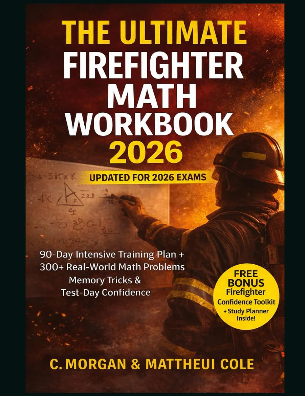 THE ULTIMATE FIREFIGHTER MATH WORKBOOK 2025: 90-Day Intensive Training Plan + 300+ Real World Math Problems, Memory Hacks & Test Day Confidence Tips