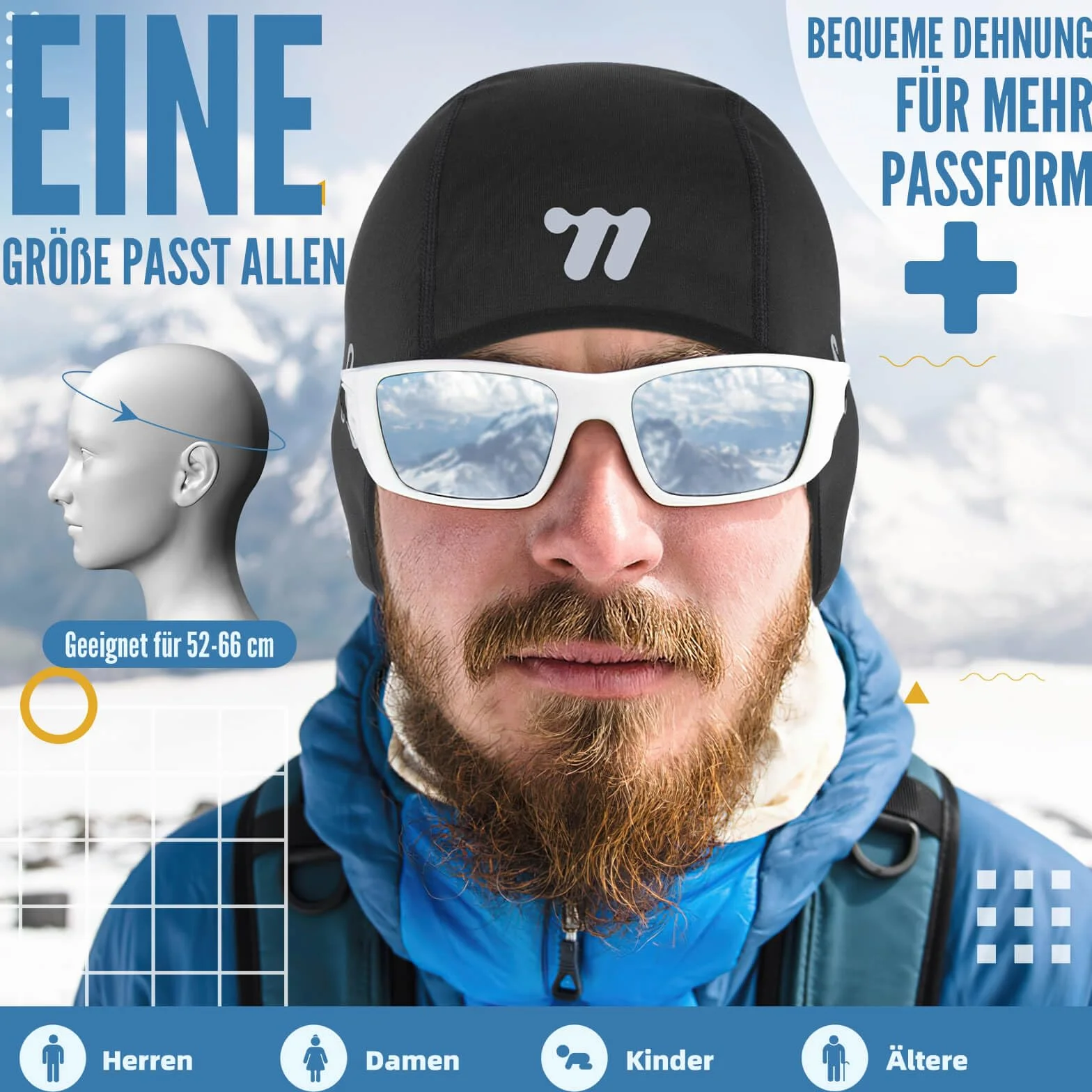 WESTGIRL Czapka rowerowa, czapka pod kask dla mężczyzn i kobiet, ciepła, wiatroszczelna czapka zimowa, czapka sportowa ogrzewacz do biegania, jazdy na rowerze, jazdy na nartach, snowboardzie i motocyklu