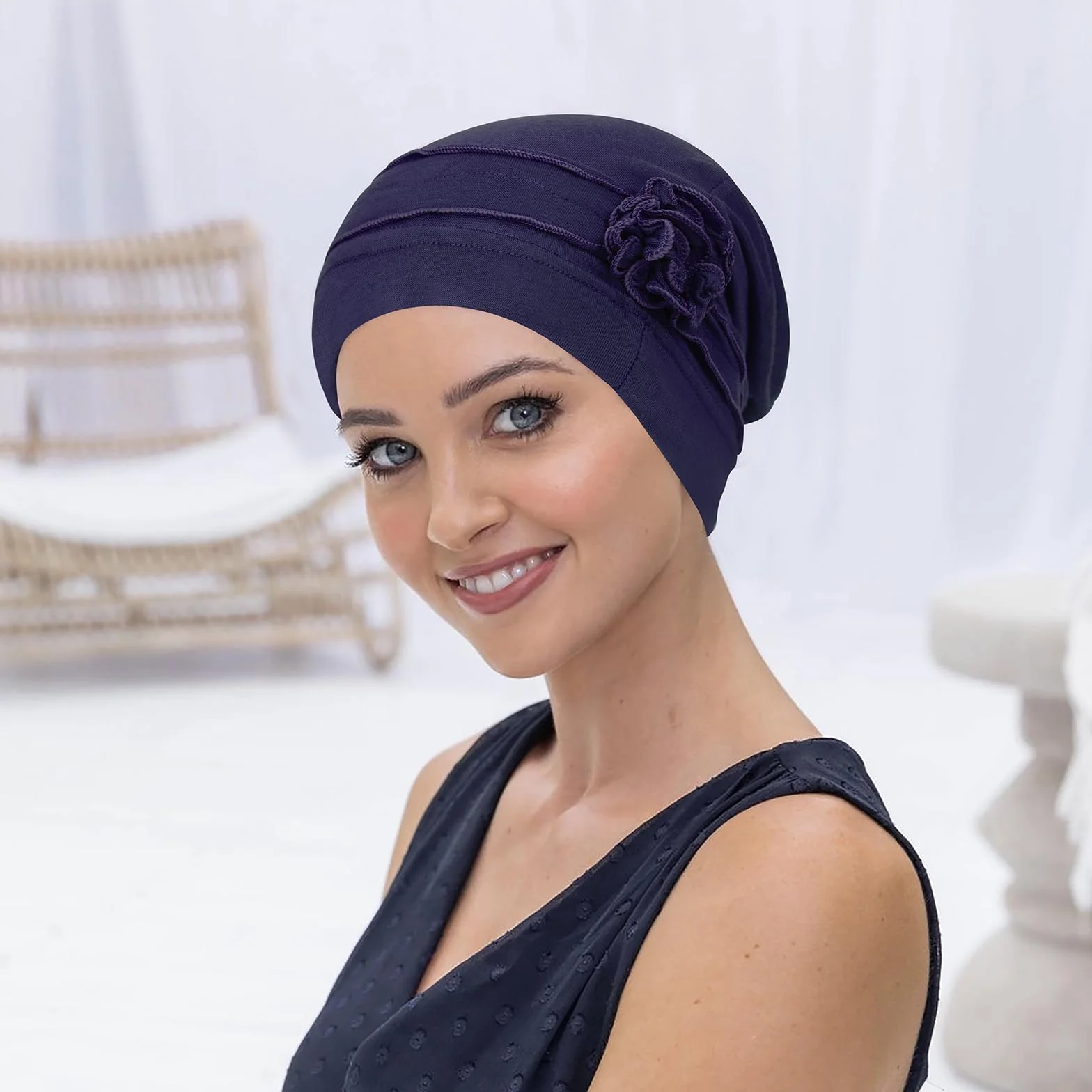 XEPST 4 szt. Chemioterapia Turban czapka dla kobiet, czapka onkologiczna dla kobiet, czapka z rakiem na wypadanie włosów, chusta na głowę damska