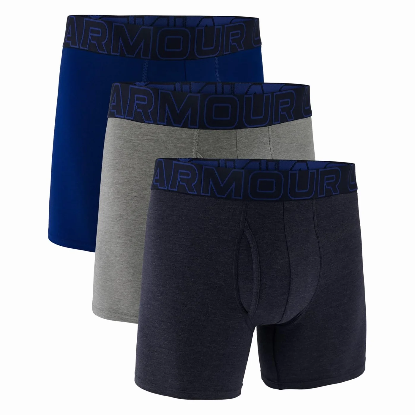 Under Armour Męskie bawełniane bokserki 3-pak, Granatowy/stalowy/królewski, M