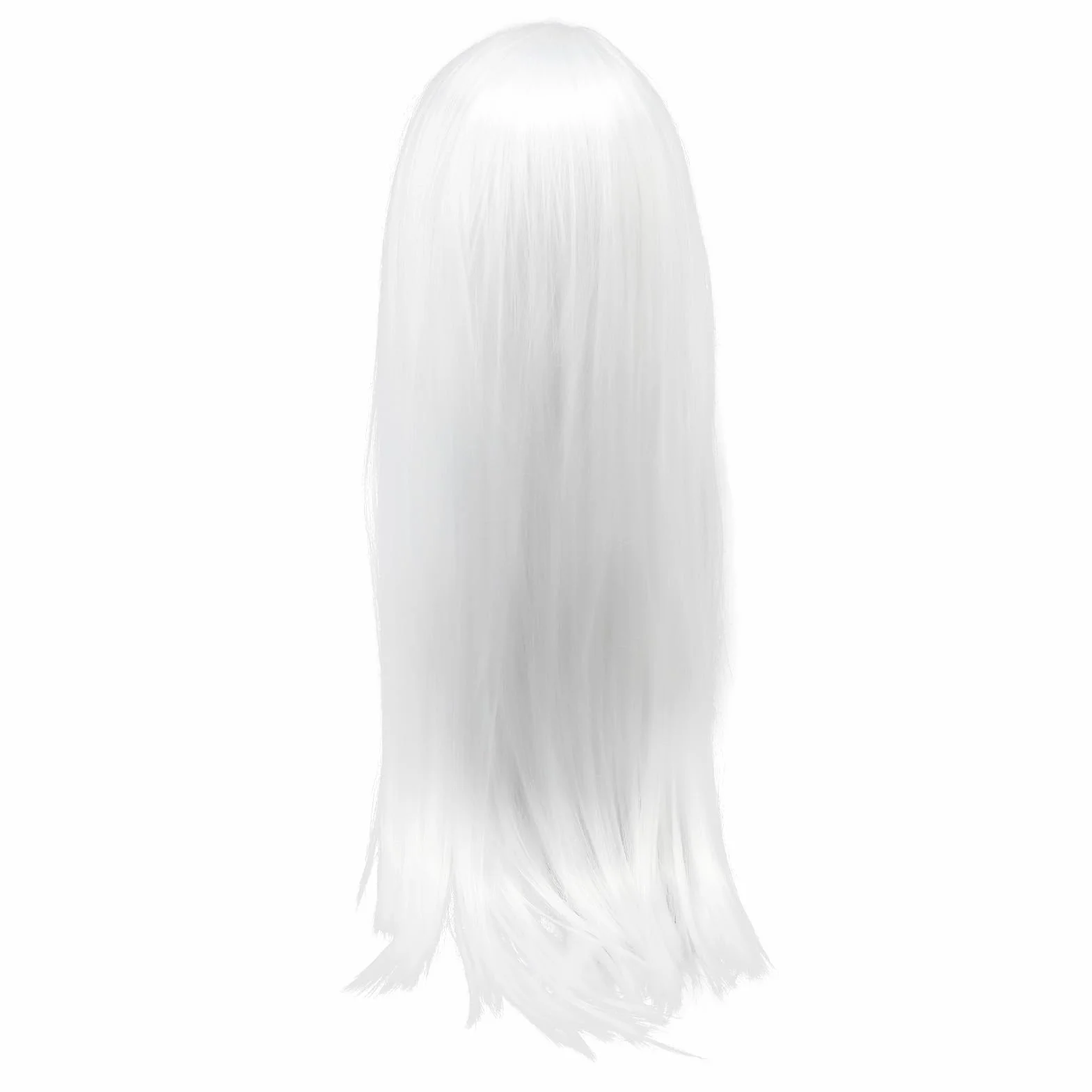 Długa Biała Peruka z Prostymi Włosami, Damskie Długie Proste Syntetyczne Białe Peruki na imprezę Cosplay Halloween Anime