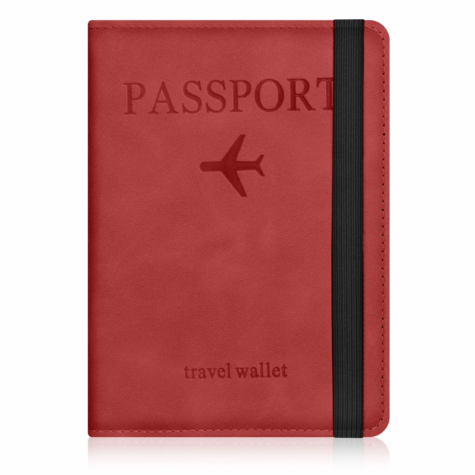 Etui na paszport, etui na paszport z blokadą RFID, etui na paszport dla mężczyzn i kobiet etui na paszport podróżny etui na dowód osobisty, etui na paszport, klasyczny (brązowy), Czerwony, 21.7
