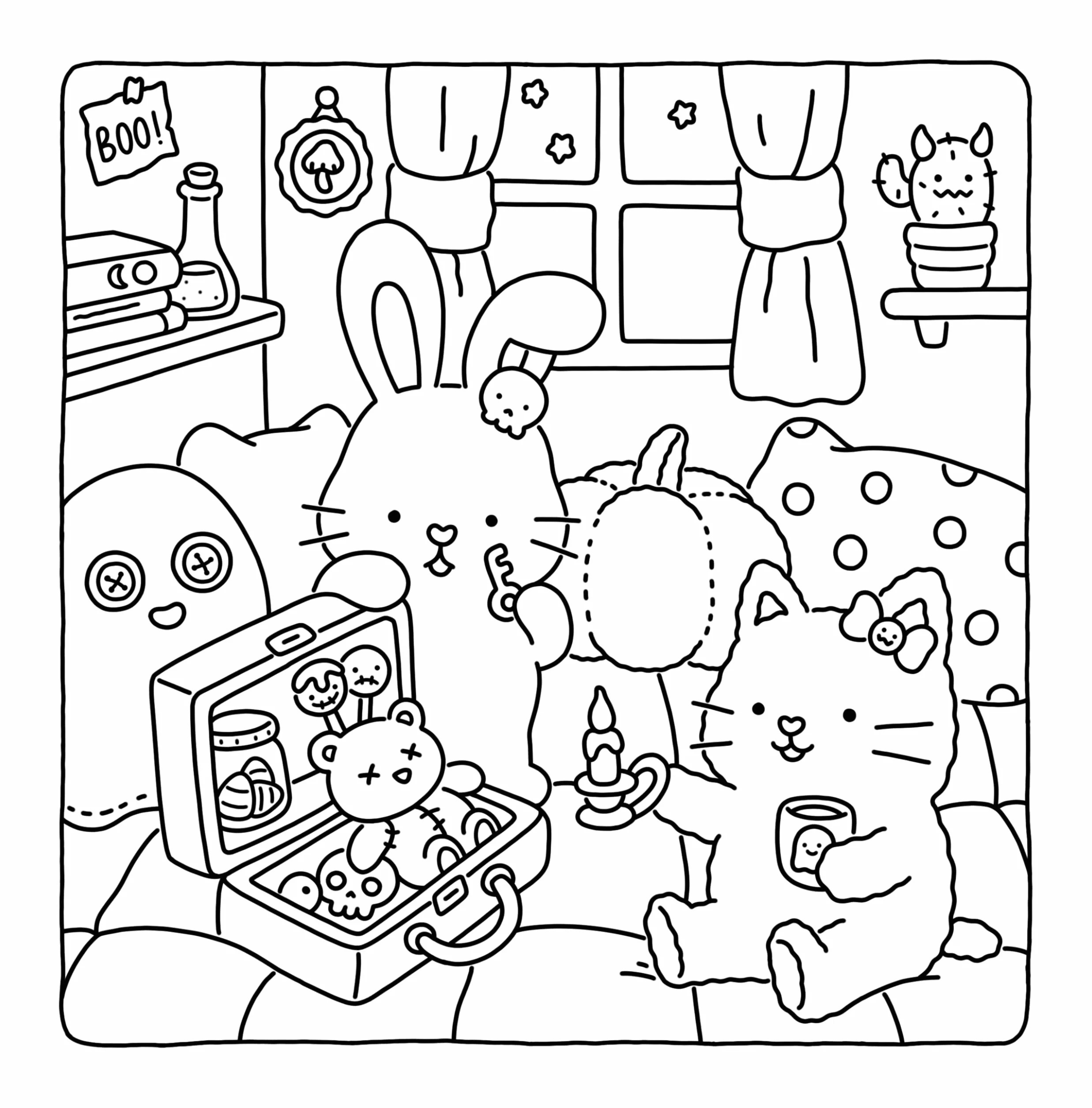 Spooky Fuzzy: Cute Creepy Coloring Book for Adults and Teens for Relaxation