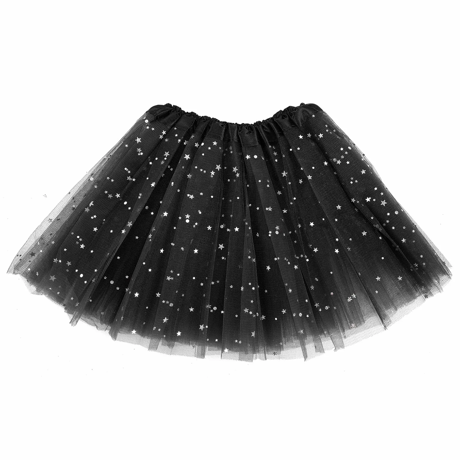 WLLHYF Dziewczęce spódnice tutu, 3 warstwy tiulowe cekiny gwiazda taniec baletowy spódniczka tutu księżniczka świąteczna spódnica dla dziewczynki malucha 2-8 lat