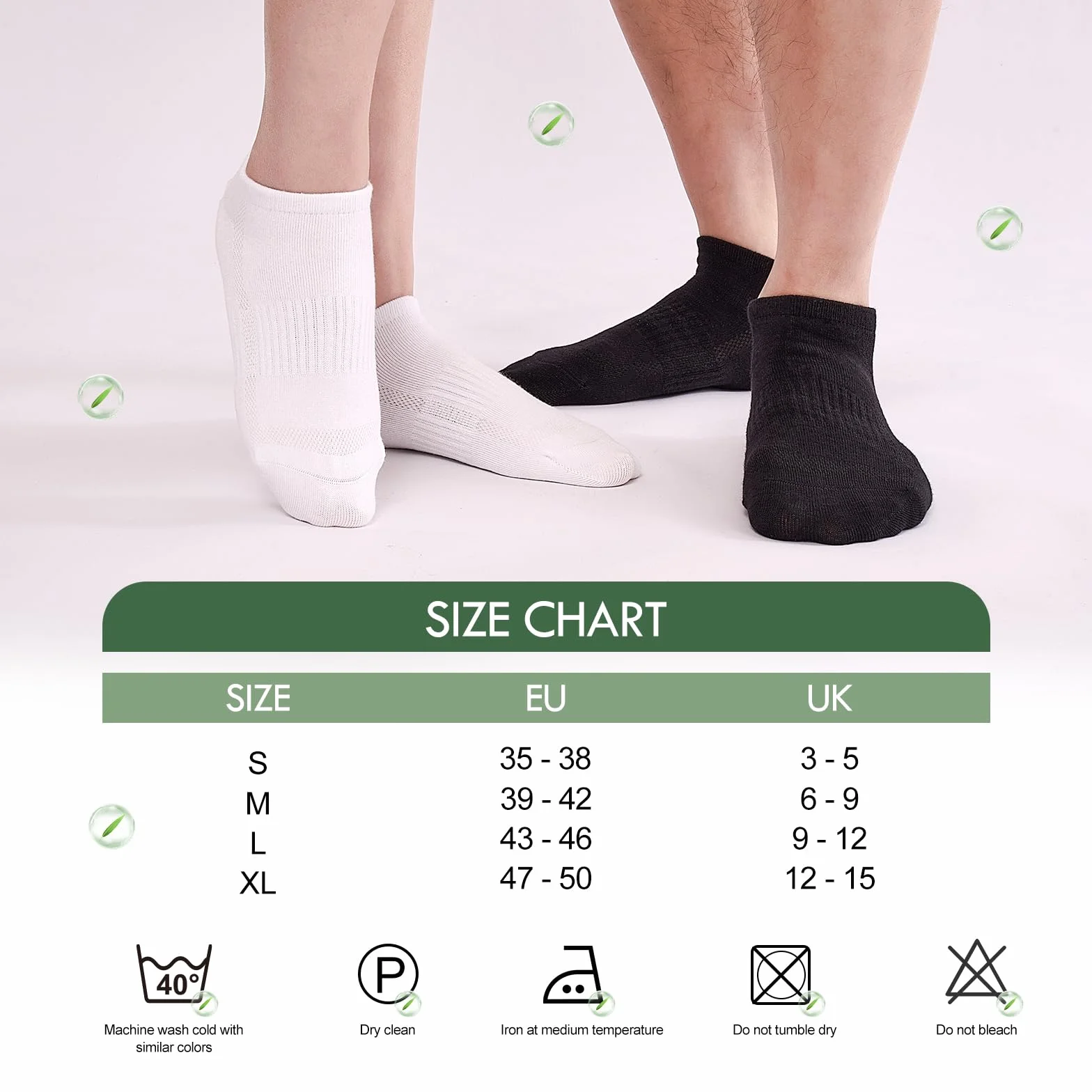 Cirorld Bambusowe skarpety do sneakersów, dla kobiet i mężczyzn, rozm. 39-42, 43-46,6 pary, oddychające, krótkie skarpety, antybakteryjne, sportowe, wchłaniają wilgoć, do biegania
