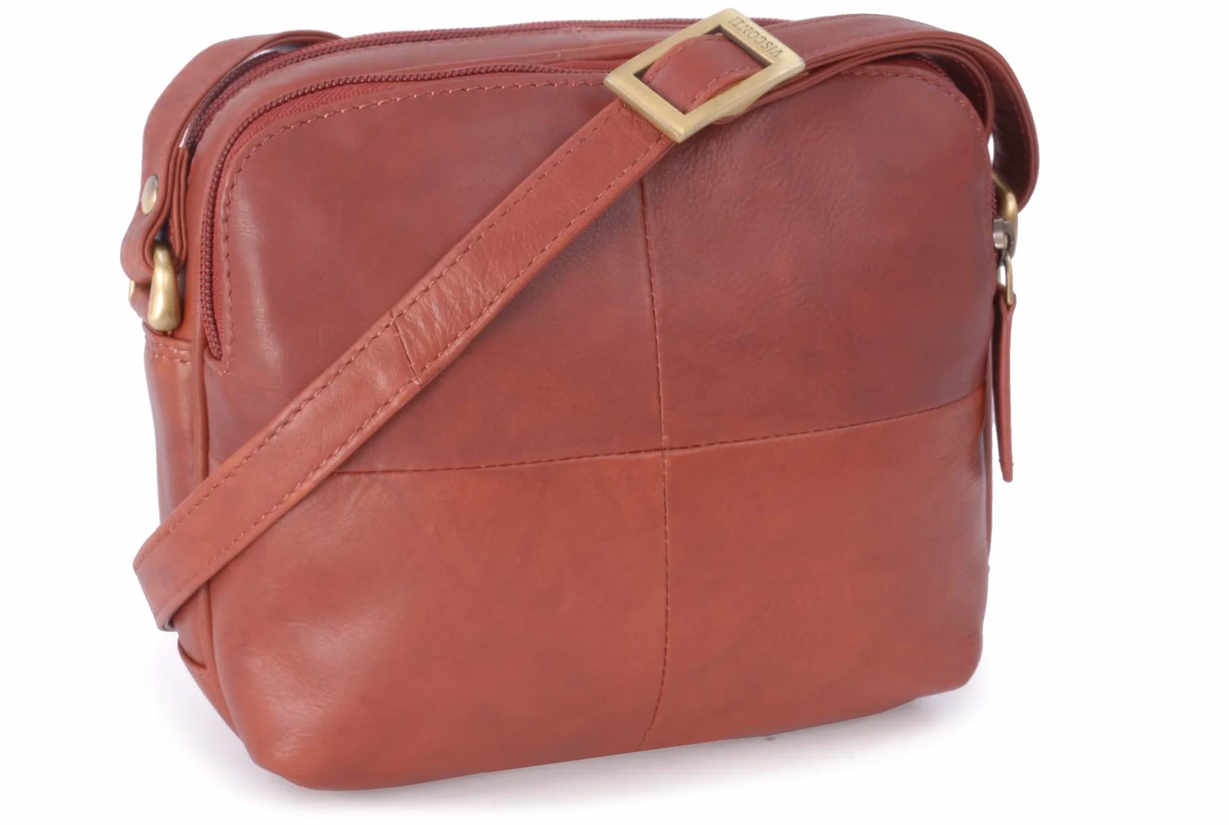 Visconti - Damska Mała Skórzana Torebka Crossbody - Torba na Ramię z Długim Regulowanym Paskiem - z Wieloma Kieszeniami - 18939 Holly