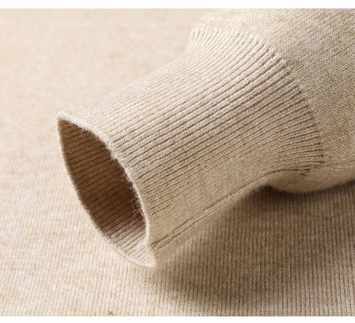 Męski sweter z półgolfem w jednolitym kolorze, męski sweter Basic Slim Fit, męski sweter z długim rękawem na co dzień z dzianiny