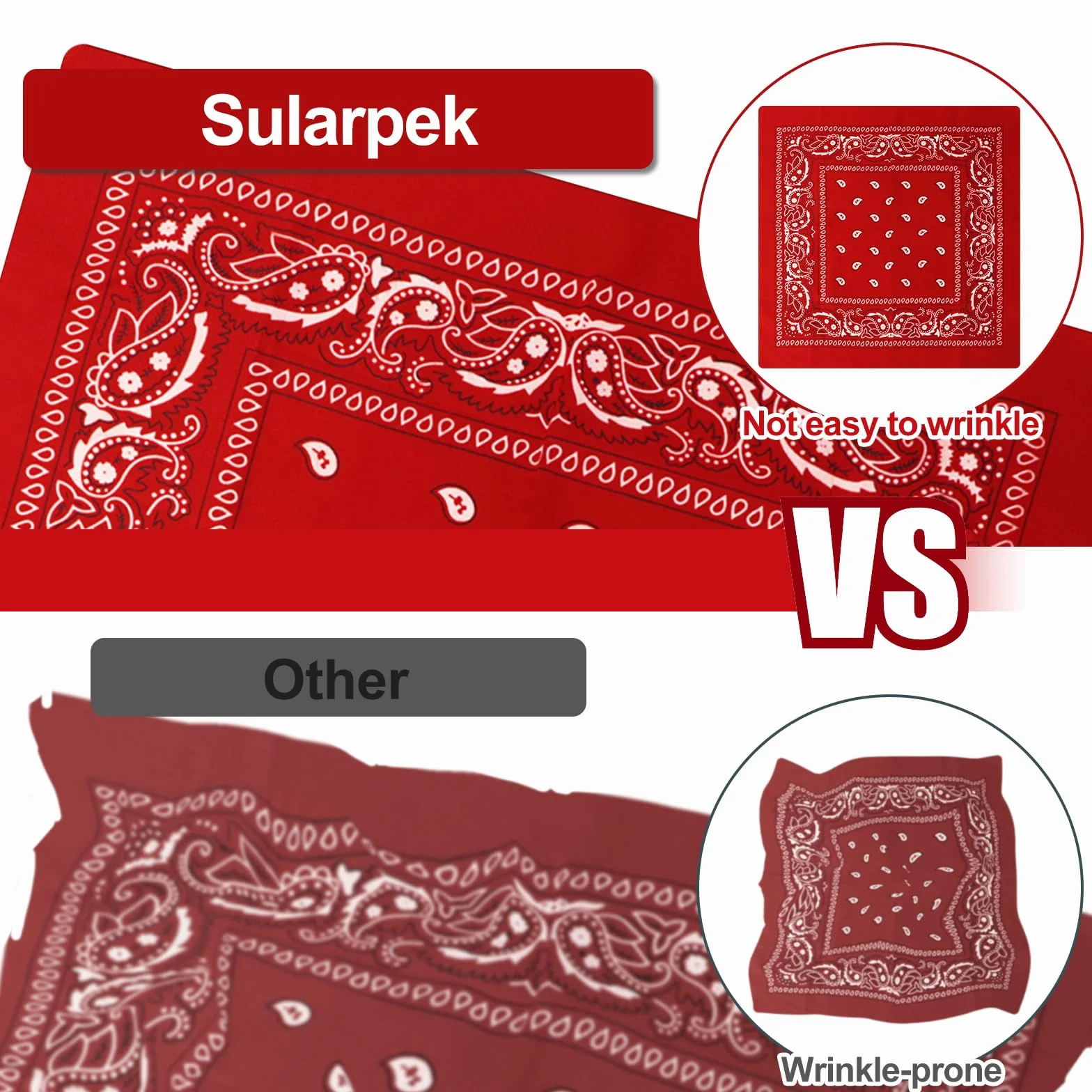 sularpek Bandana, Bandana dla kobiet i mężczyzn, szal z wzorem paisley, uniseksowe szale, szale z wzorem paisley na głowę, szale na włosy, szale na nadgarstek, szale dla motorzystów (55 x 55 cm