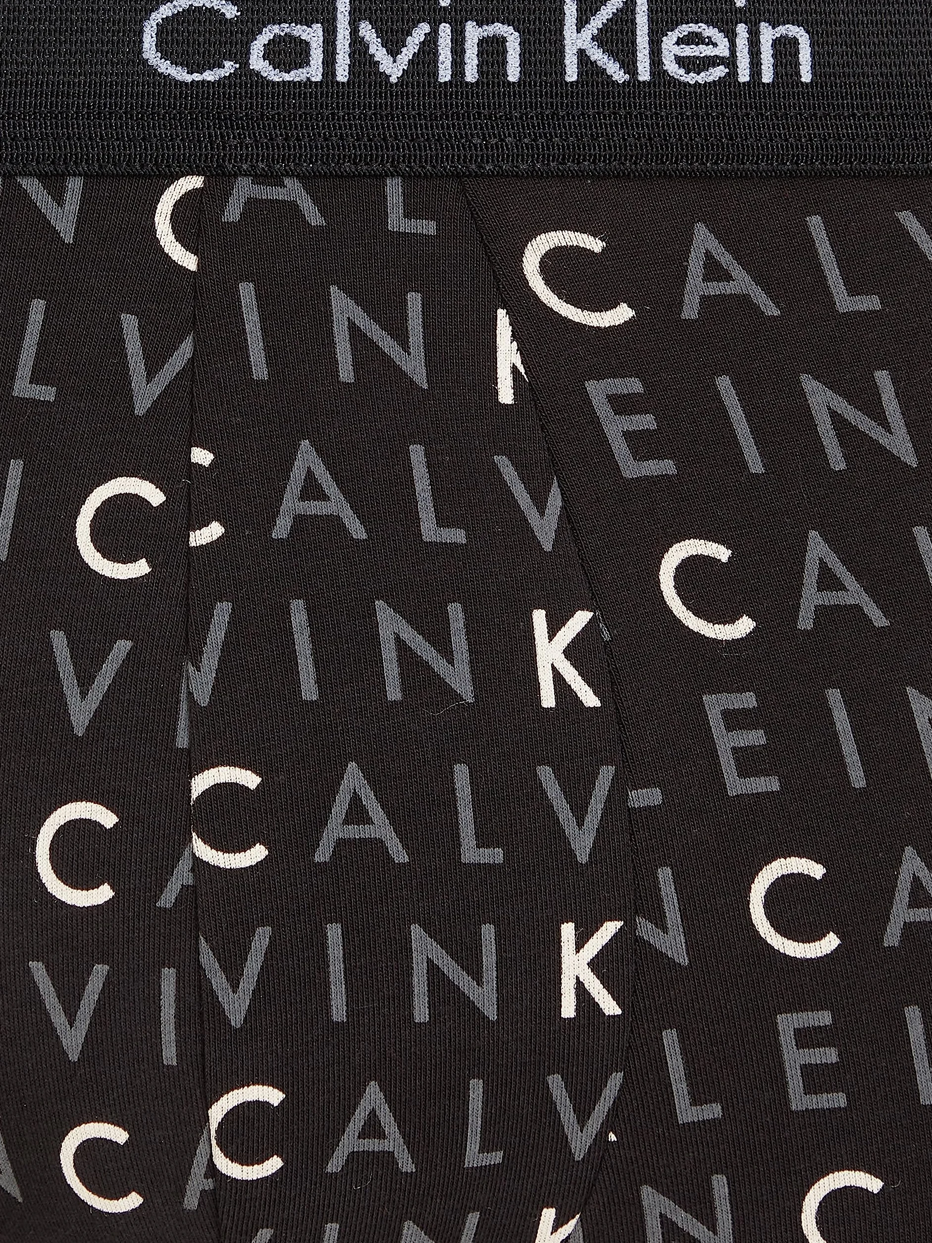 Calvin Klein 3P Low Rise Trunk Bokserki (szorty) Mężczyźni, Czarny/szary Heather/Subdued Logo, L