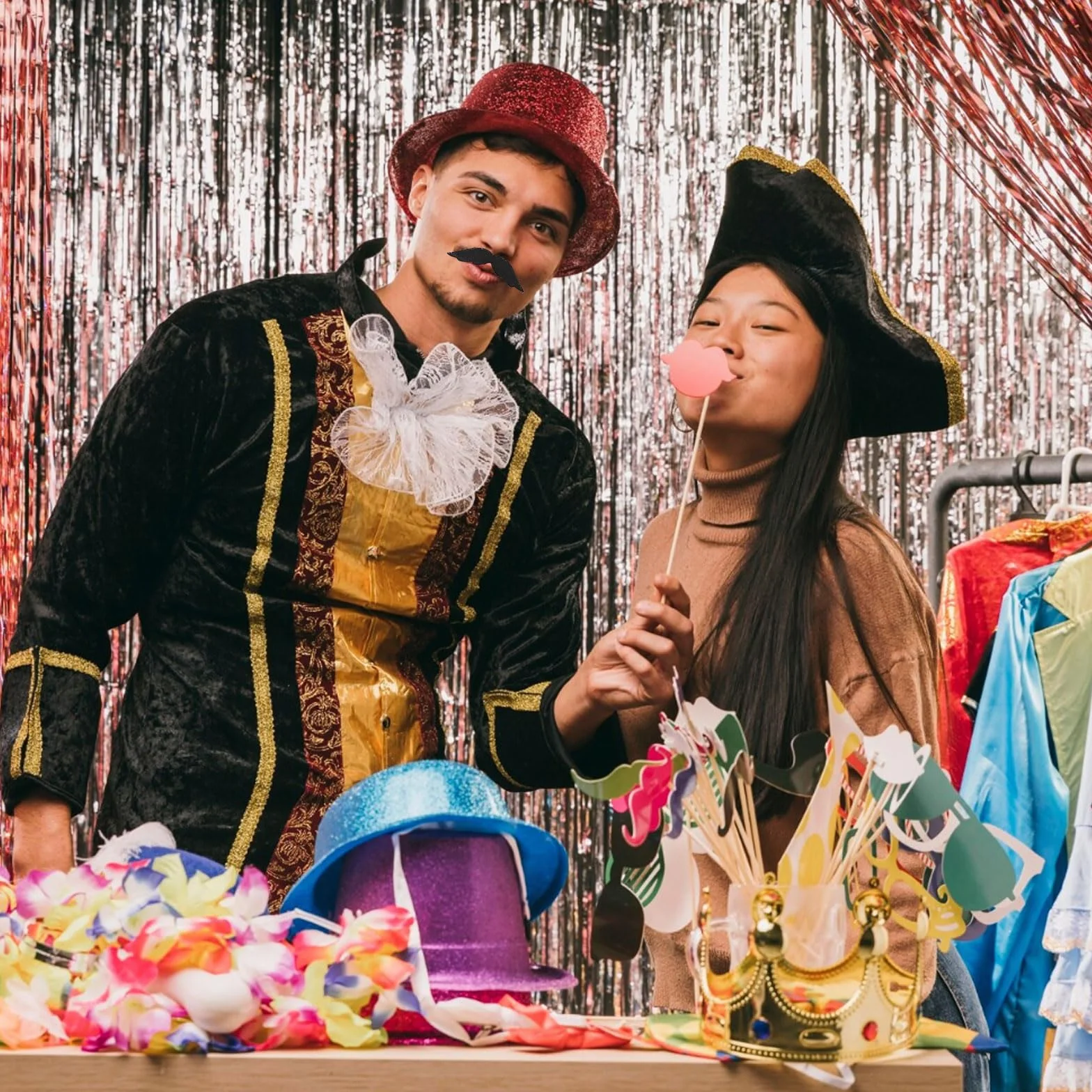 Samoprzylepne wąsy, 66 sztuk samoprzylepnych sztucznych brody, przyklejane wąsy, nowość na cosplay, Halloween, Boże Narodzenie dla wszystkich grup wiekowych
