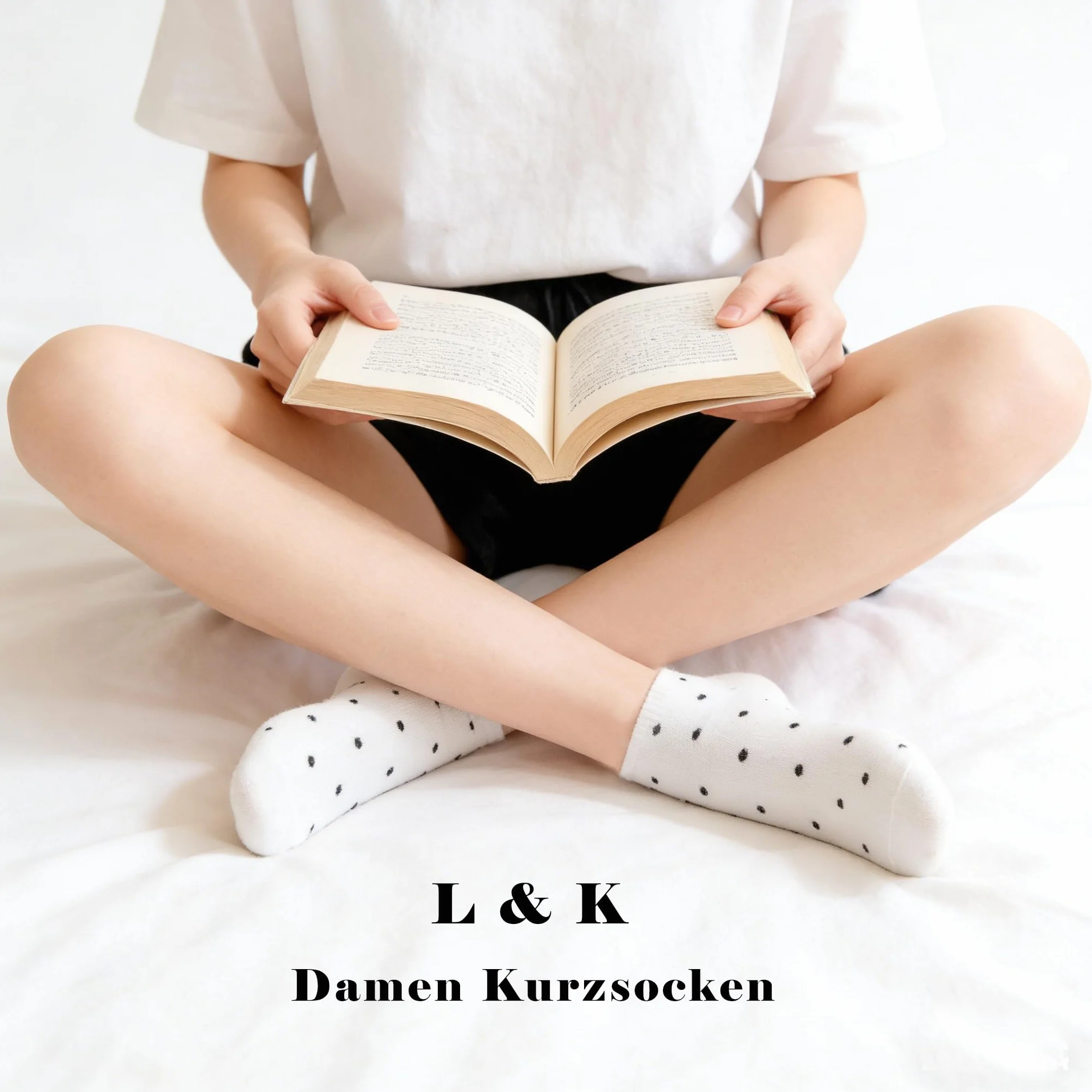 L&K-II Damskie skarpety do sneakersów, 6 par, krótkie skarpety sportowe, bawełniane, oddychające, do biegania, na czas wolny, na lato, antypoślizgowe stopki dla kobiet, 2160