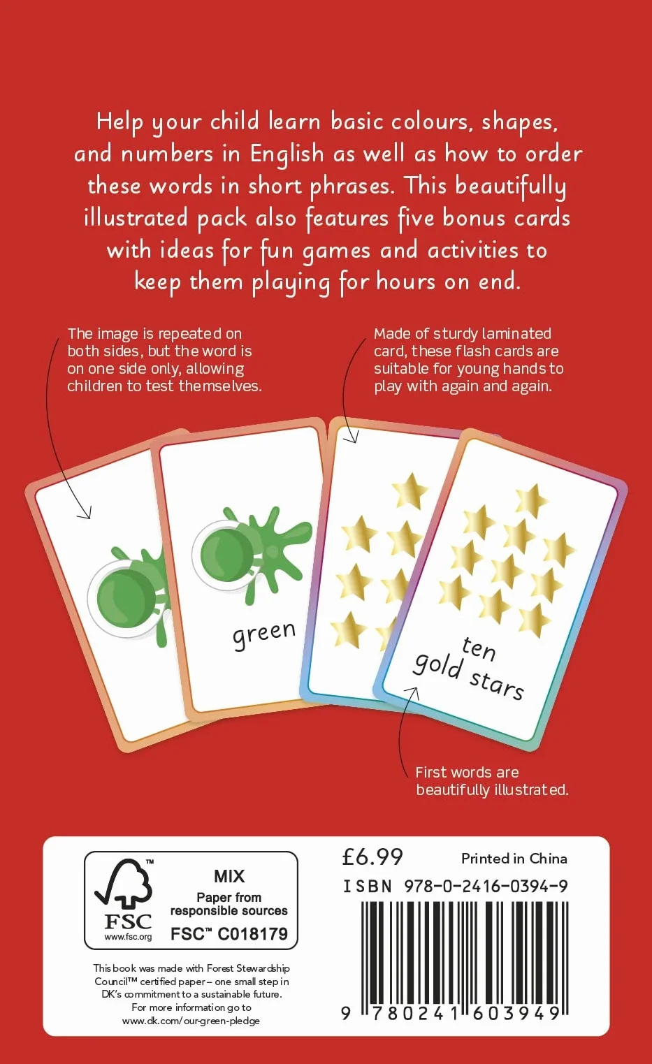 English for Everyone Junior First Words Colours, Shapes, and Numbers Flash Cards