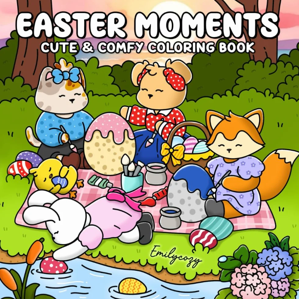 Easter Moments: Coloring Book for Adults and Kids