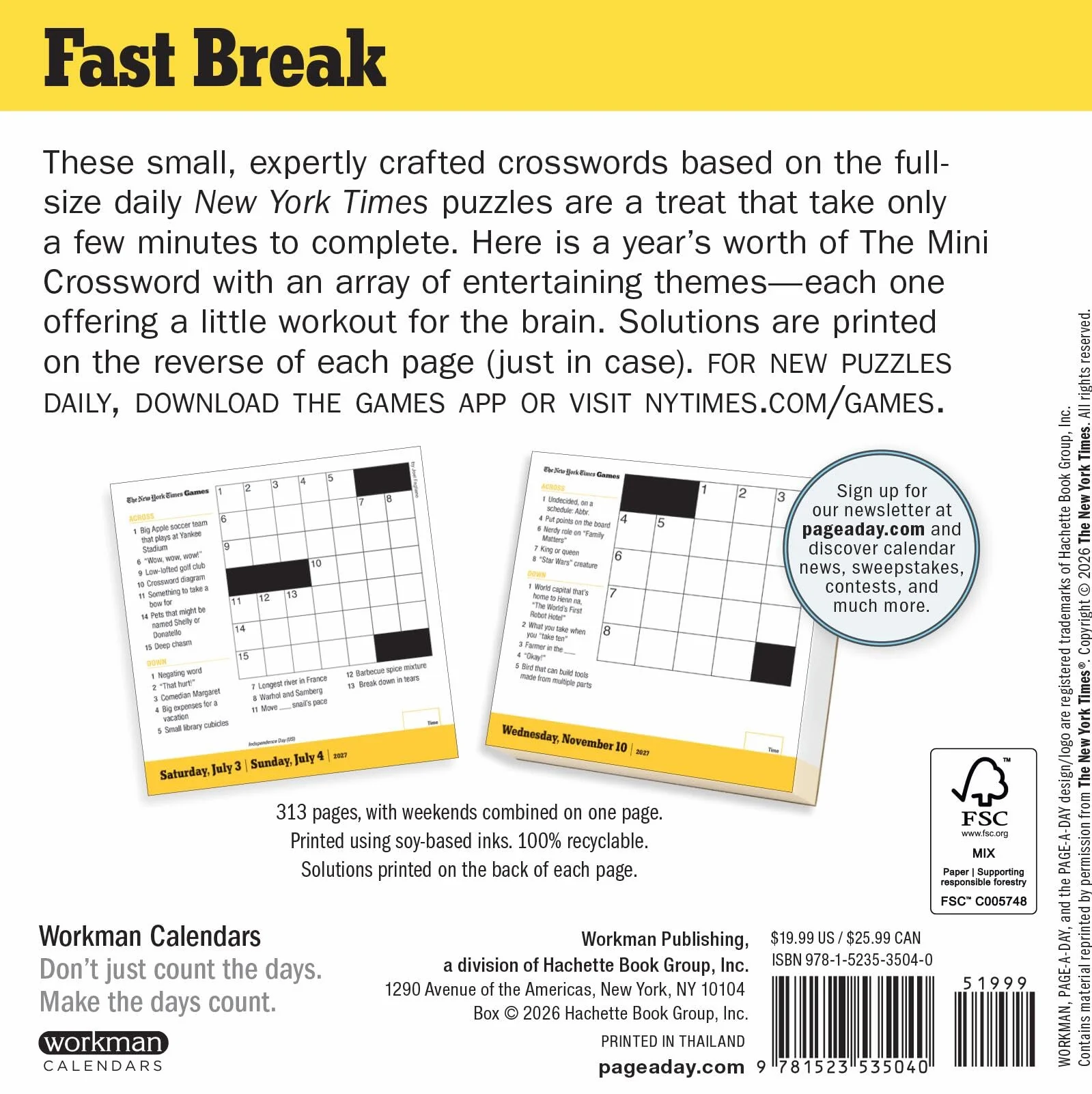 The New York Times Mini Crossword Page-A-Day® Calendar 2027: For Crossword Beginners and Puzzle Pros