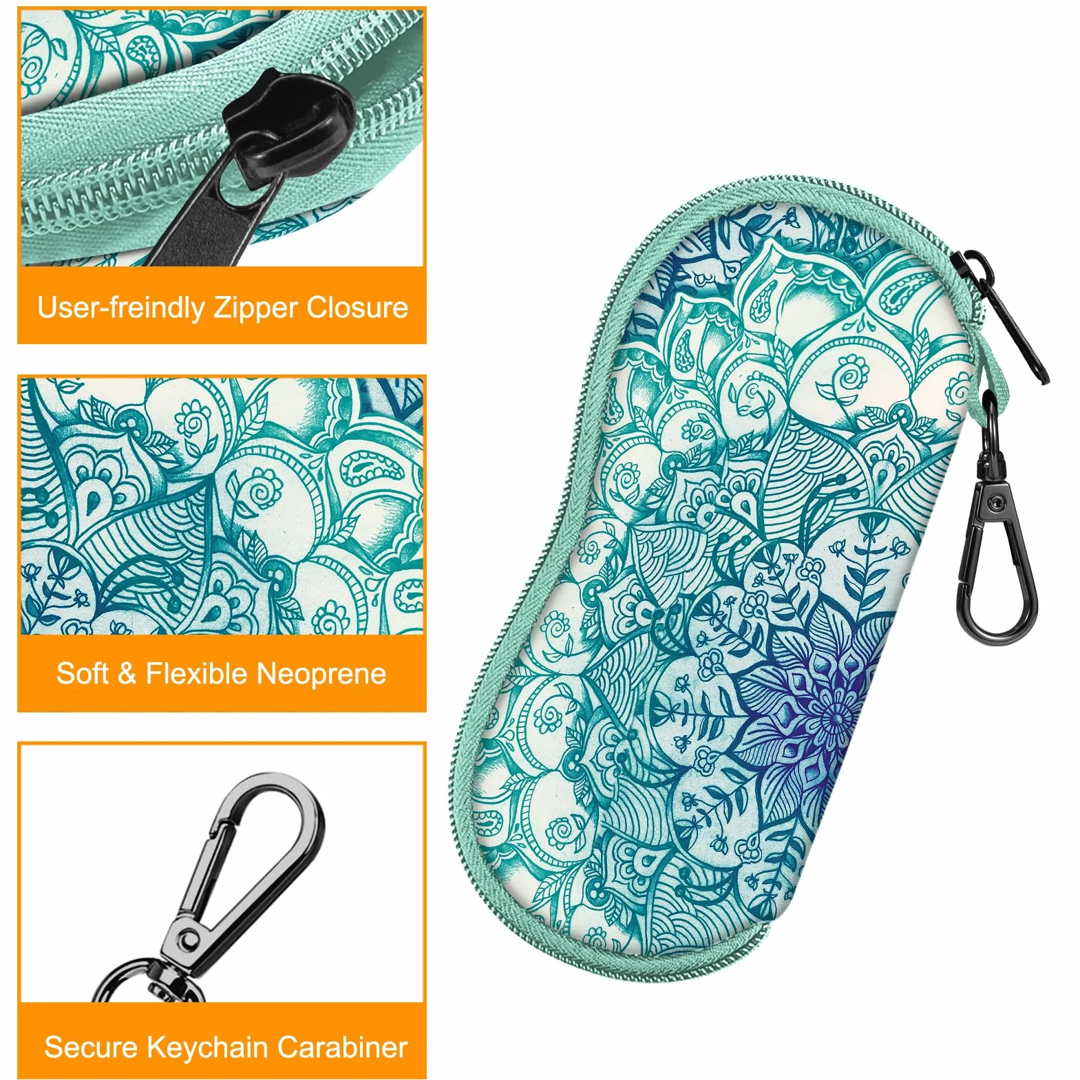 FINTIE Etui na okulary Kobiety Glasses Case With Carabiner