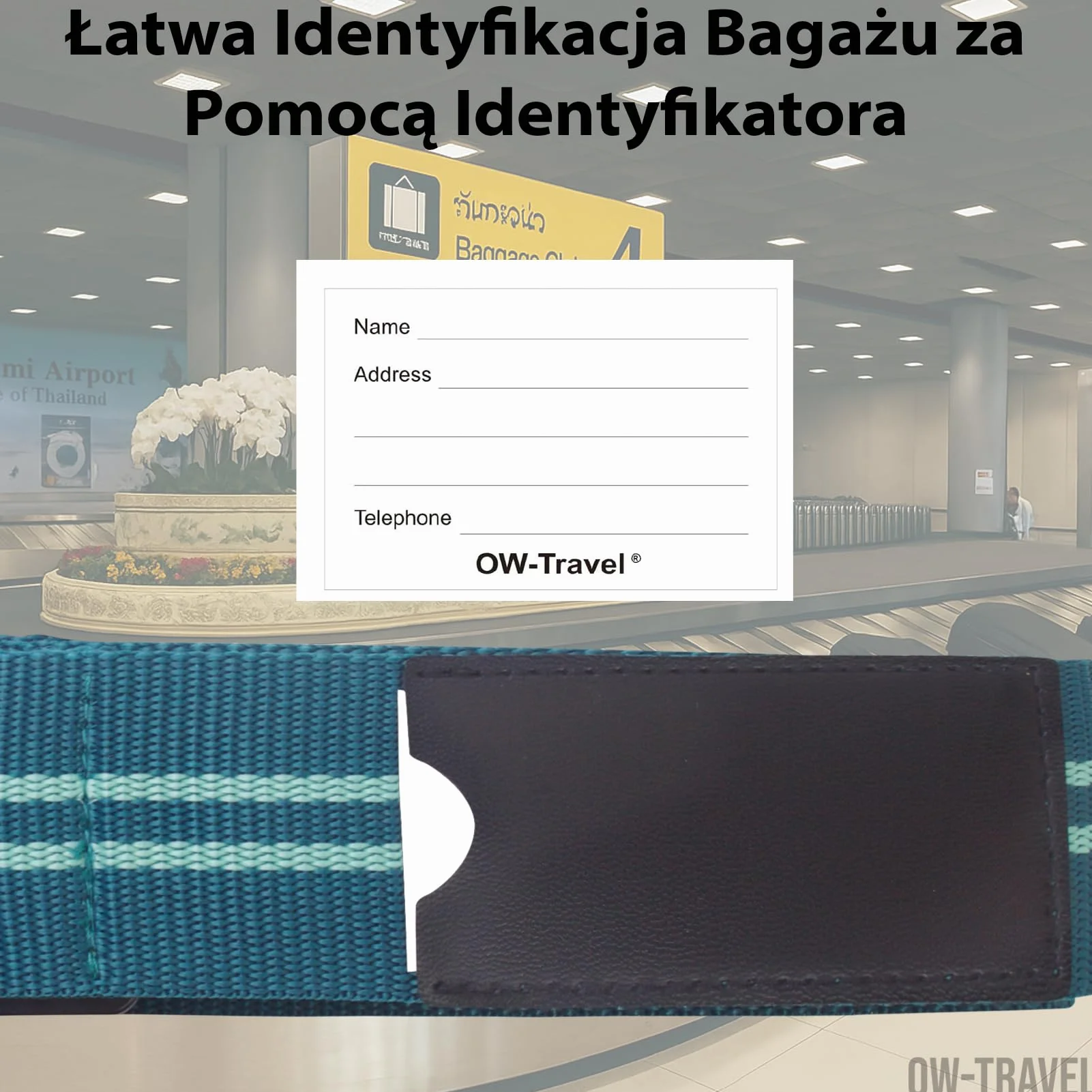OW-Travel Spersonalizowane paski bagażowe z zamkami do walizek(Niebieski/Zielony) Łatwe do zauważenia paski walizkowe TSA etykietami bagażowymi.Pasek podróżny blokadą.Zamykane zamki do walizki