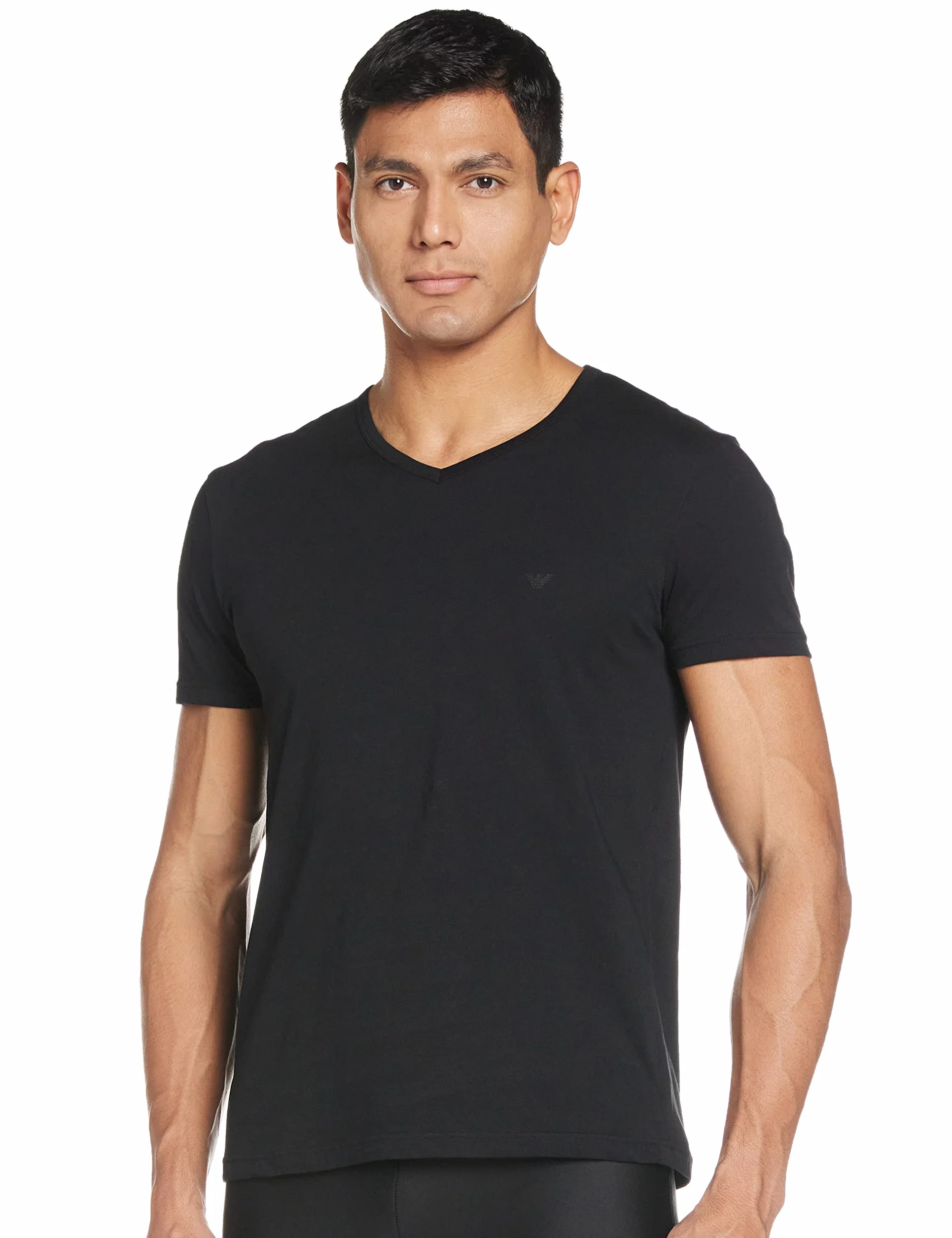 Emporio Armani Mężczyźni Pure Cotton 2-pak Góra od Piżamy, Szary/Czarny, XL
