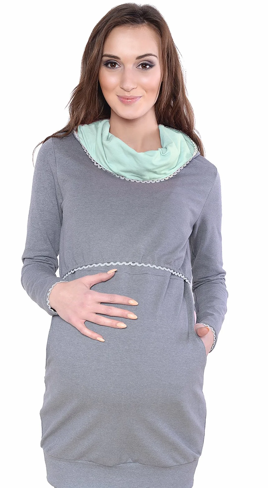 Mija – moda ciążowa / 2 w 1 elegancki sweter do karmienia i sweter ciążowy Ellie 7129