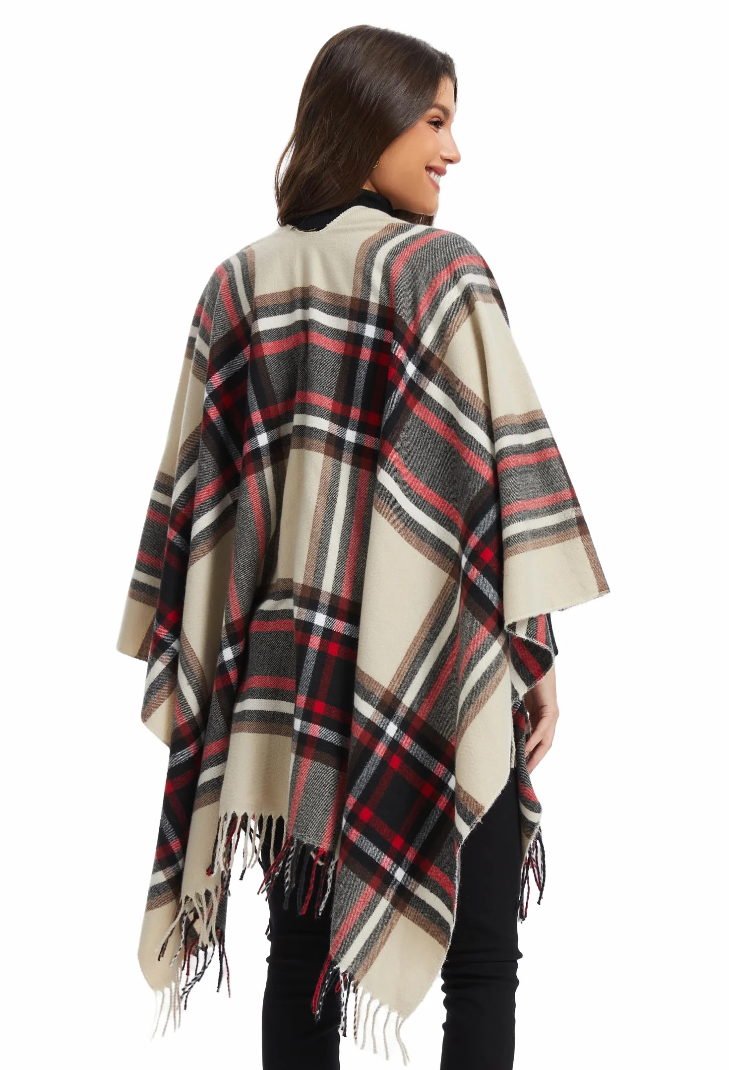 Damski Szal, Otwarty Poncho, Kardigan Peleryna, Oversize Swetry na Jesień i Zimę