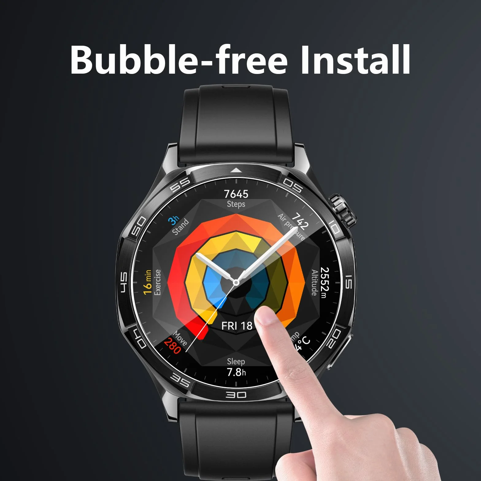 Folia ochronna do Huawei Watch GT5 46 mm do szkła pancernego, 3 sztuki folii ze szkła hartowanego, folia ochronna na wyświetlacz odporna na zarysowania do Huawei GT 5 46 mm, ultra cienka