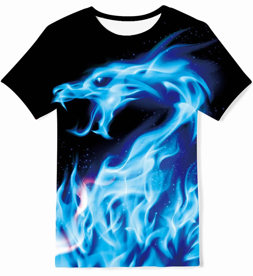 kids4ever T-shirt dla chłopców i dziewczynek, zabawna koszulka z nadrukiem 3D, na lato, grafika, krótkie rękawy, 6-16 lat